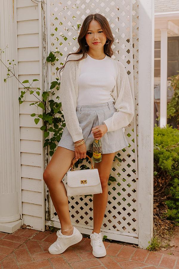 Chic Moment Linen-Blend Knit Shrug in Ivory Product Image