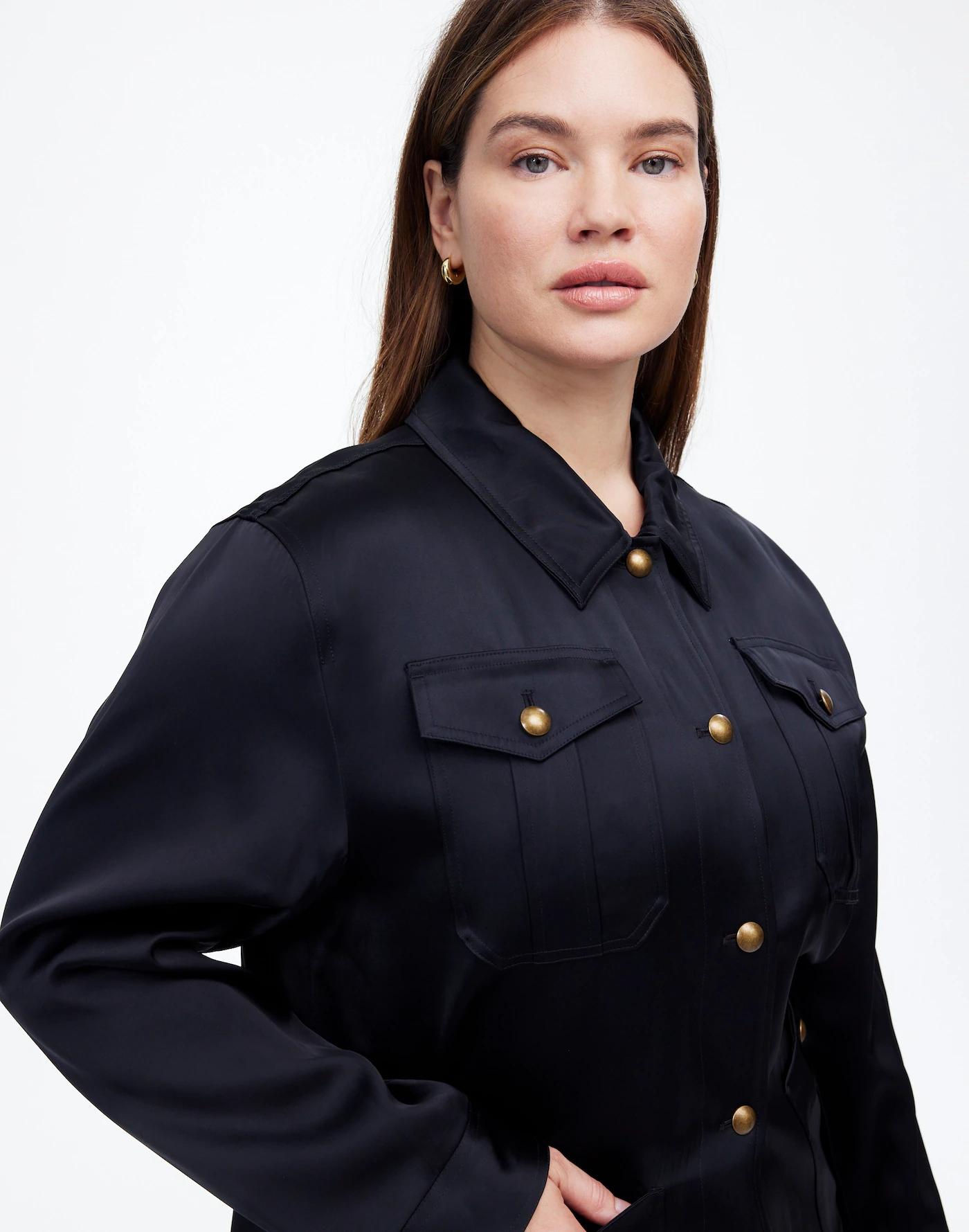 Plus Double-Faced Satin Safari Jacket Product Image