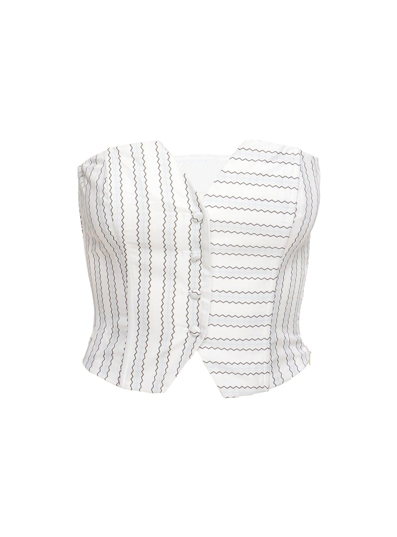 Freddle Strapless Top White Stripe Product Image