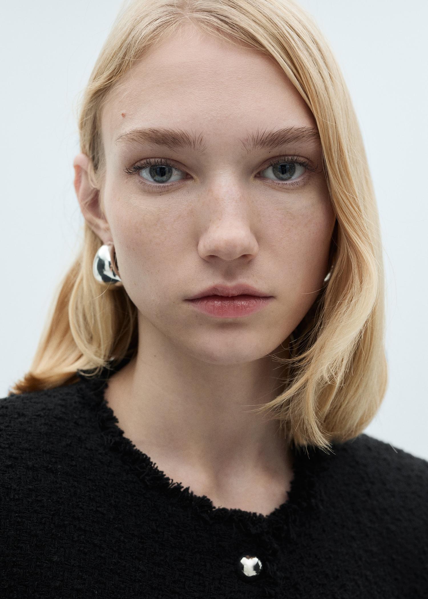 Tweed jacket with jewel buttons - Women | MANGO USA Product Image