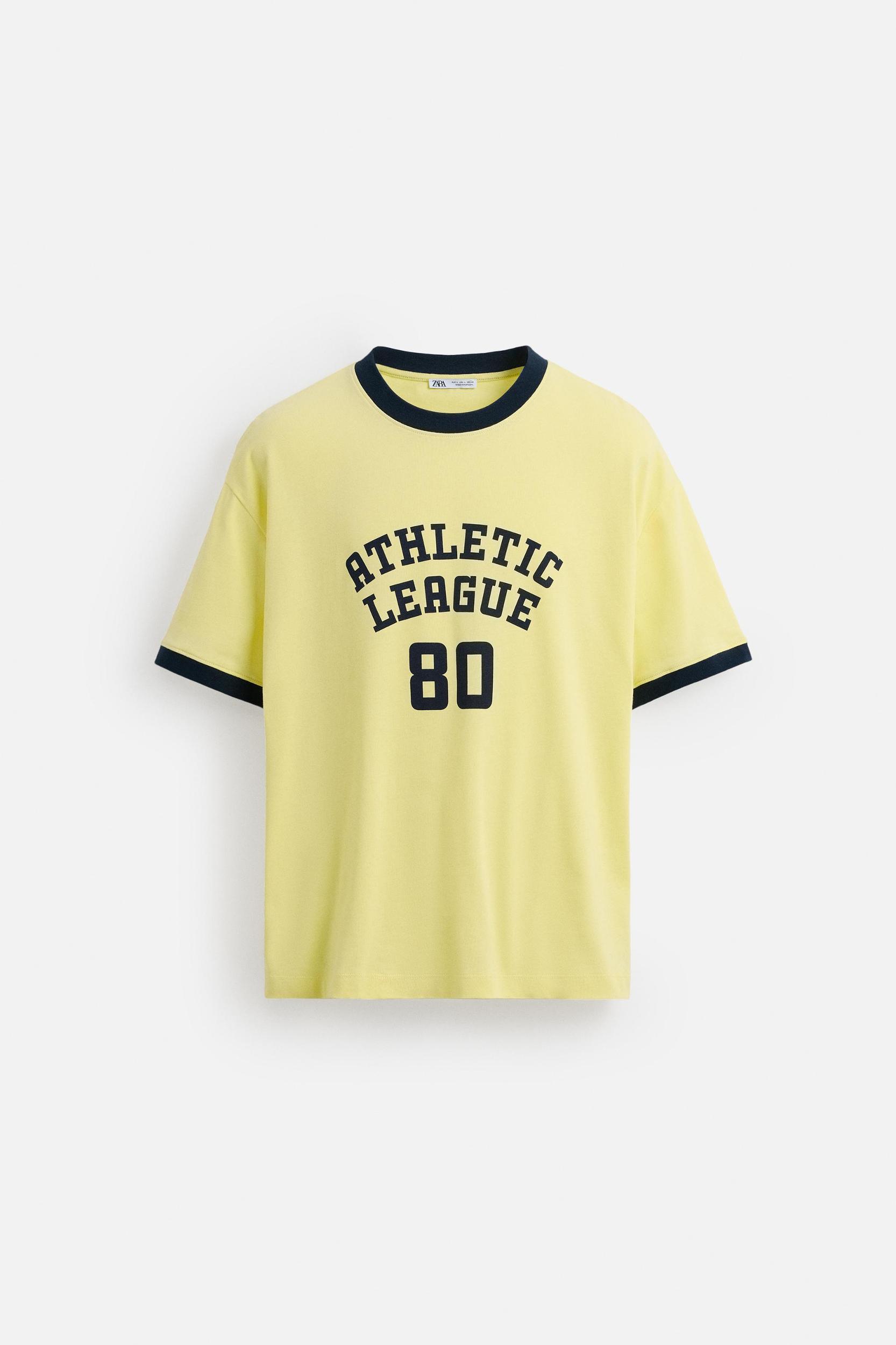 CONTRAST RIB TEXT T-SHIRT Product Image