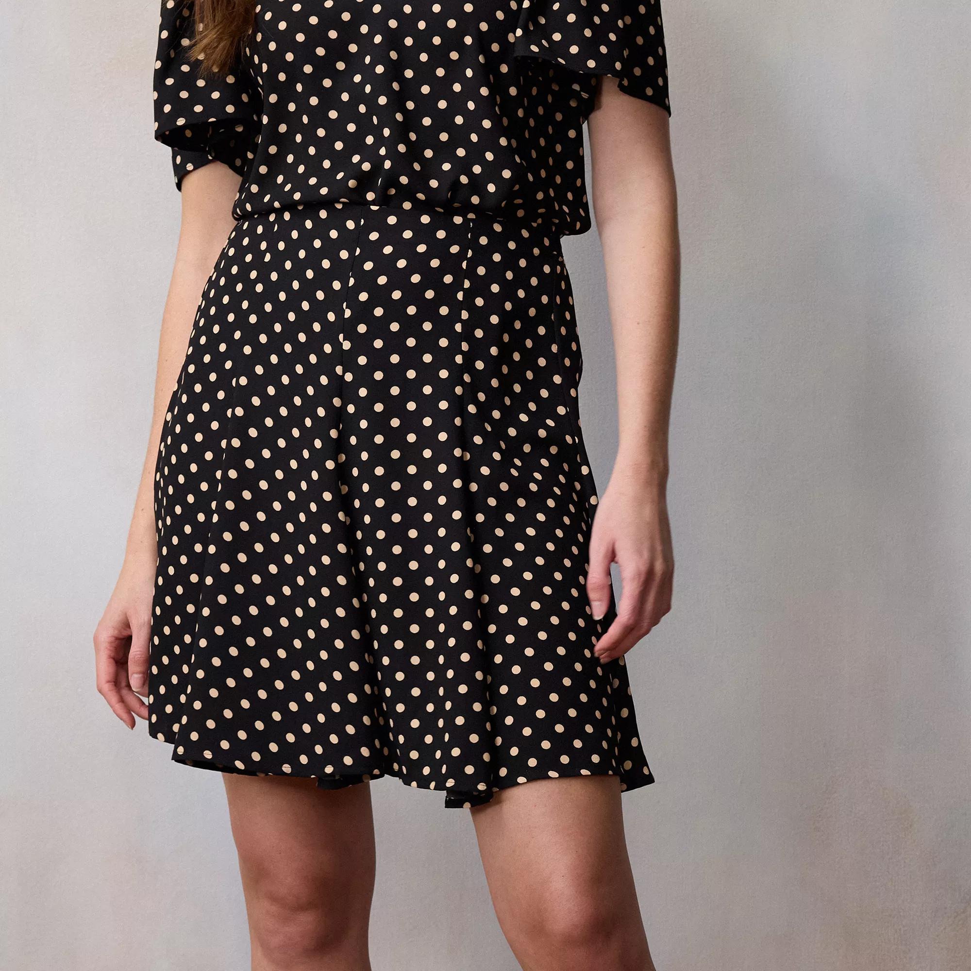 Petite LC Lauren Conrad Godet Mini Skirt, Women's, Size: XXL Petite, Black Clara Dot Product Image