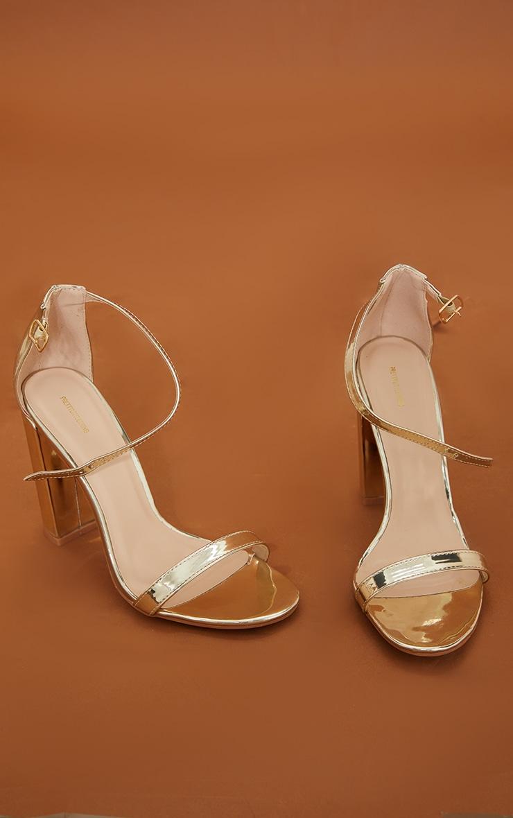 May Gold Block Heeled Sandal Product Image