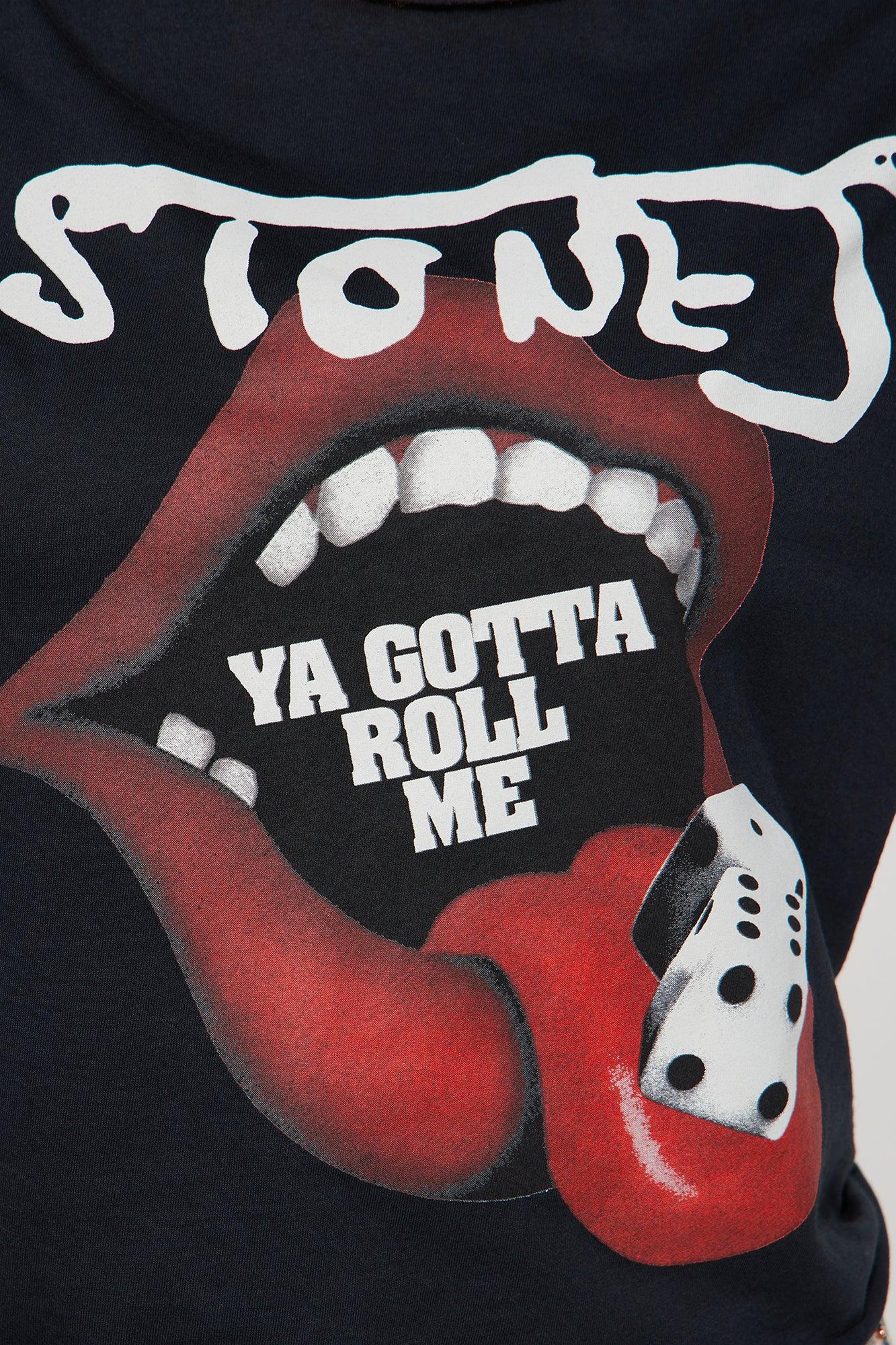 The Rolling Stones Dice Off Shoulder Tee - Black Female Product Image