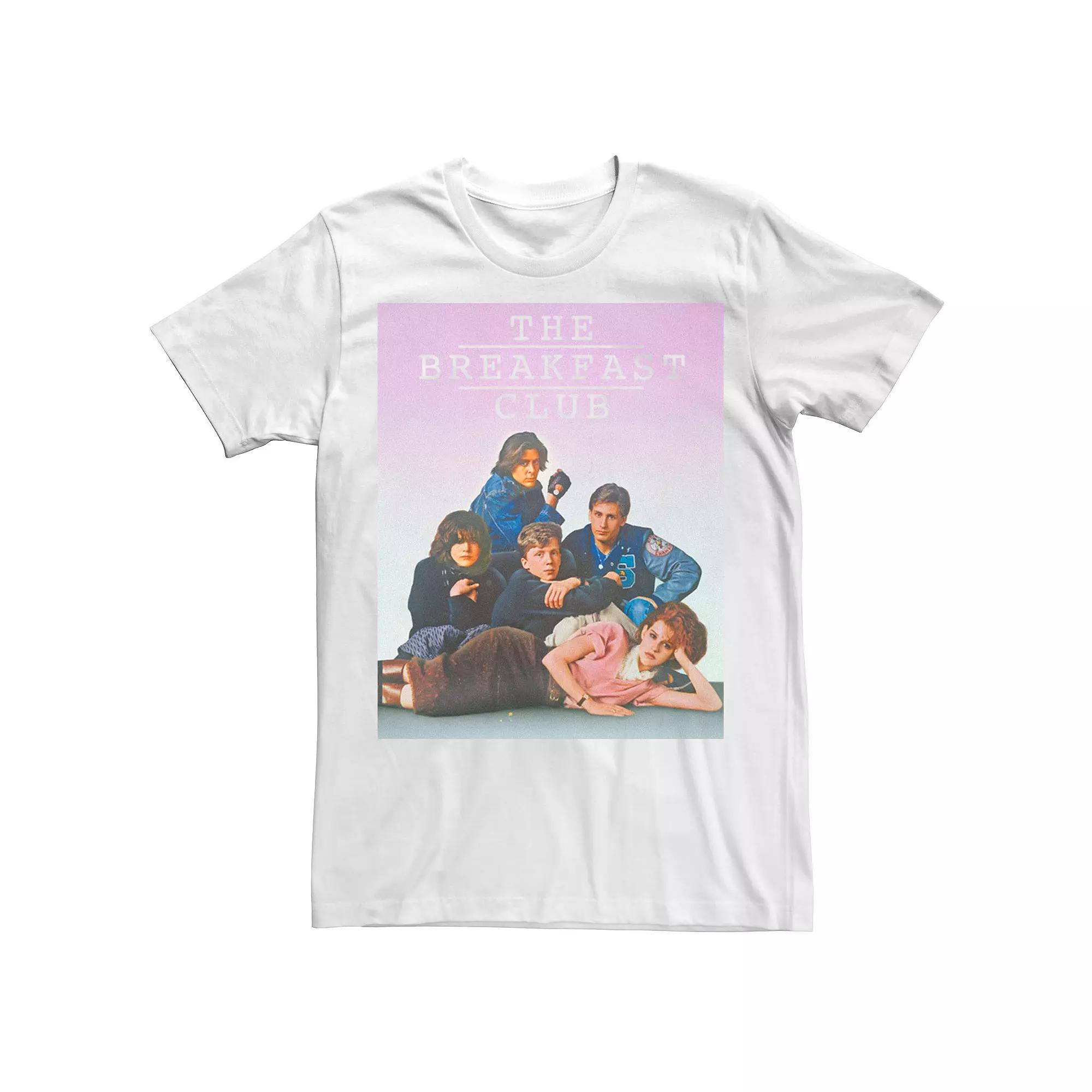 Men's Breakfast Club Group Pose Faded Background Tee, Size: 3XL, White Product Image