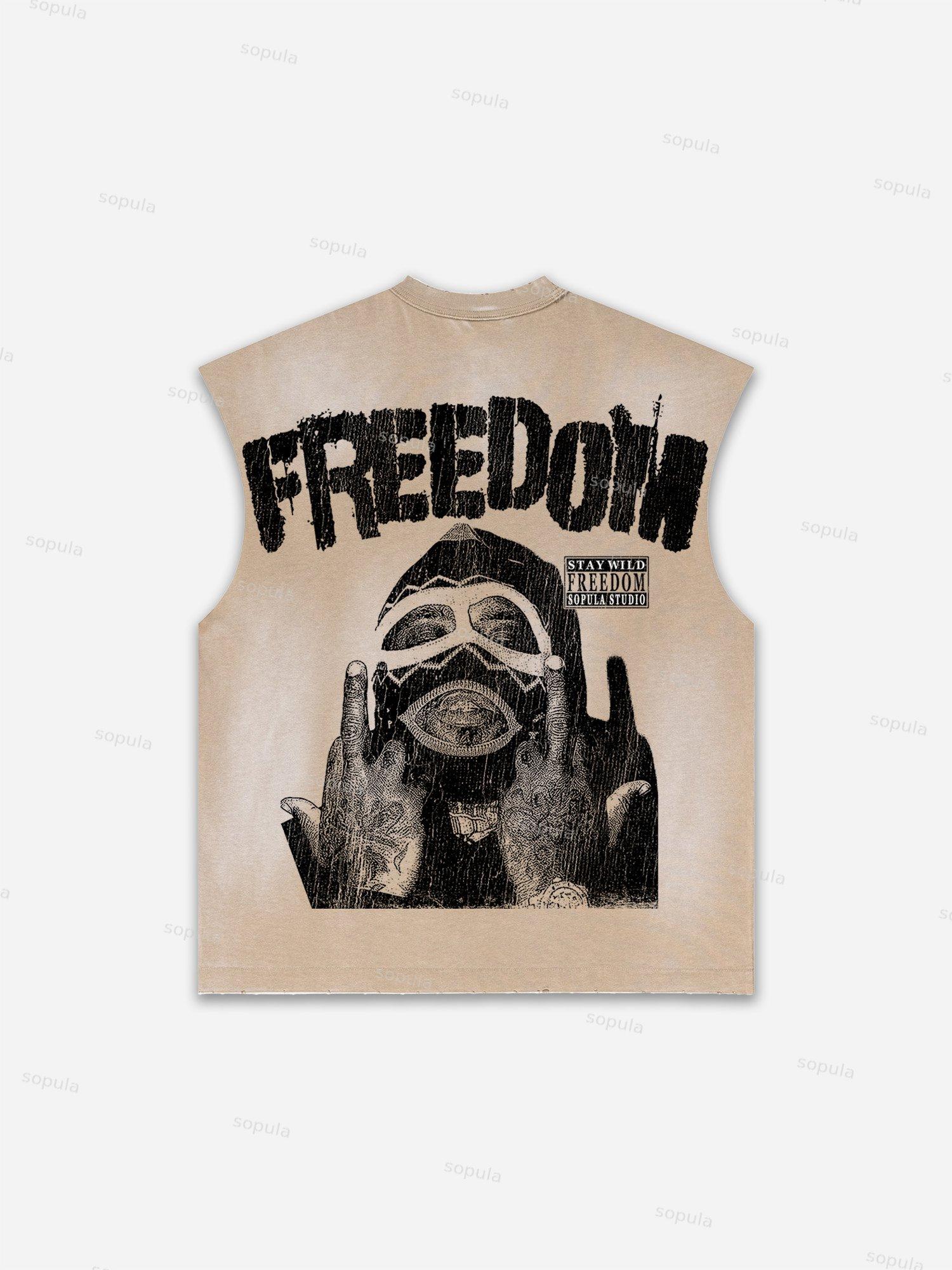 Cowboy Rodeo Graphic Print Distressed Tank Top Product Image