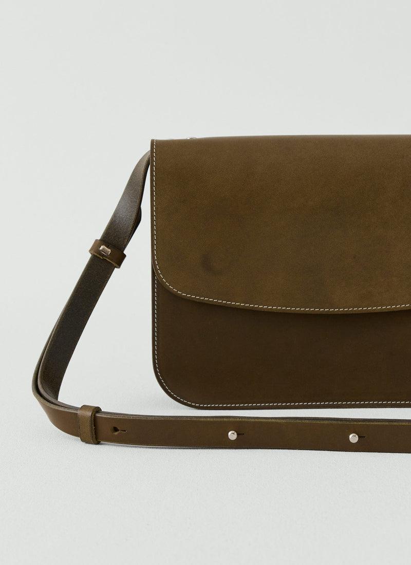 Laperruque Leather Cross Body Bag | Olive Product Image