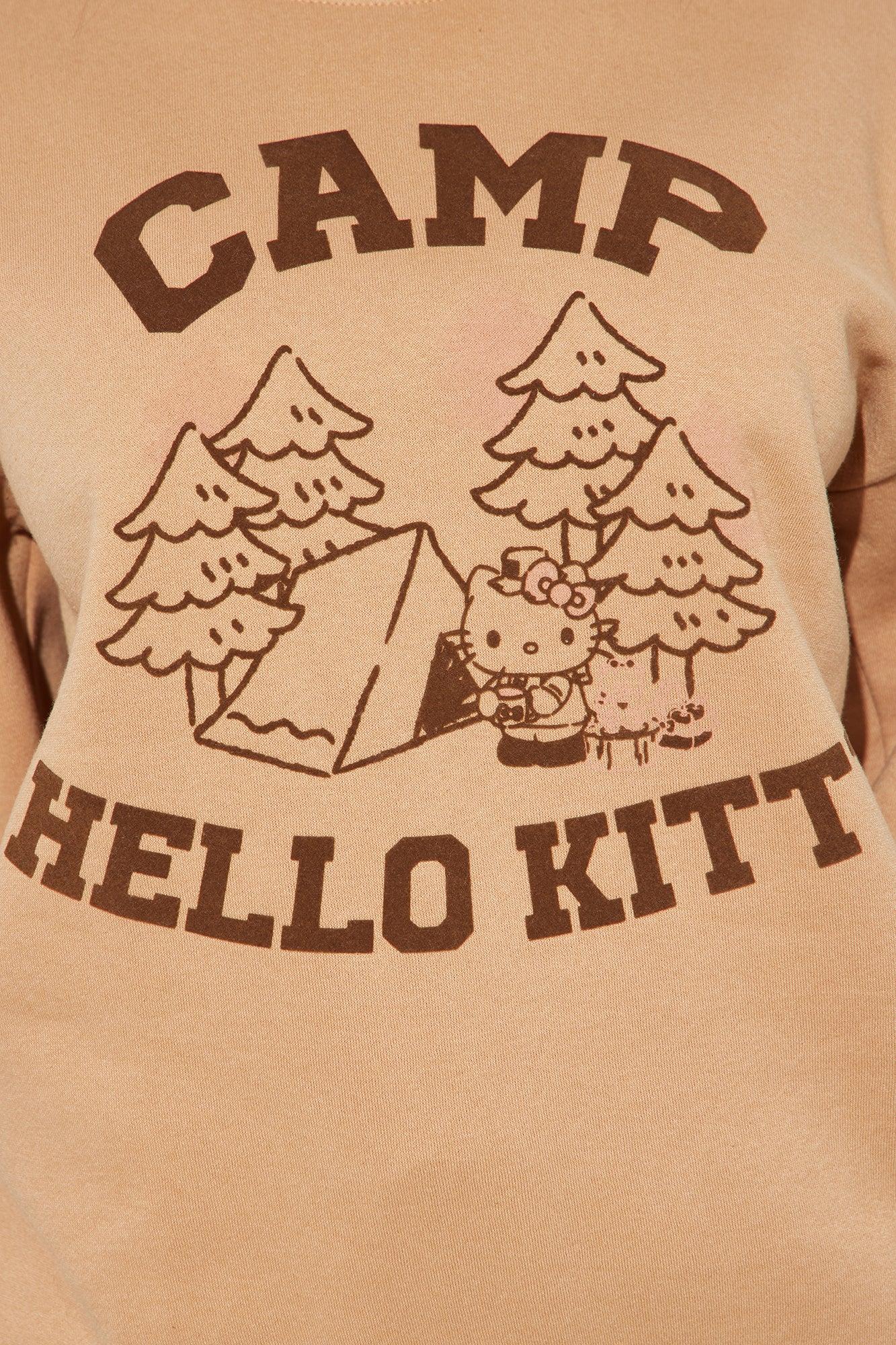 Camp Hello Kitty Oversized Sweatshirt - Mocha Product Image