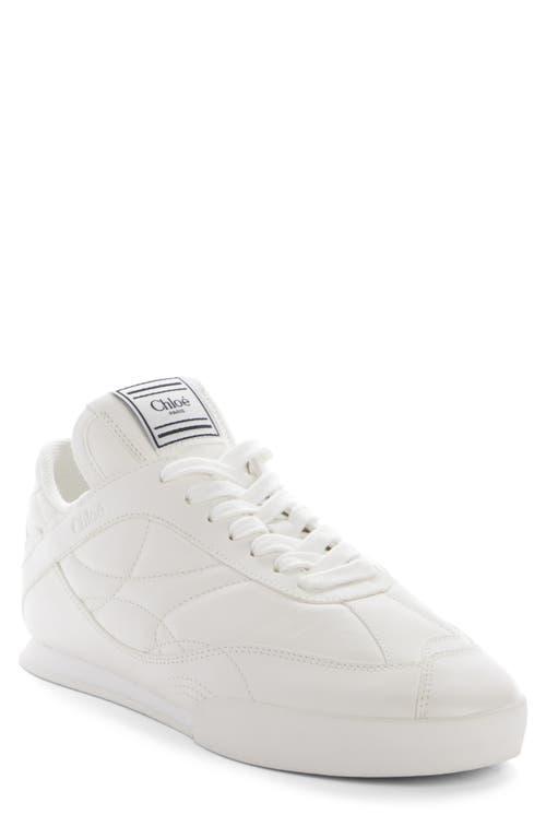 CHLOÉ Womens Chloe Kick Brand-patch Leather Low-top Trainers In White Product Image