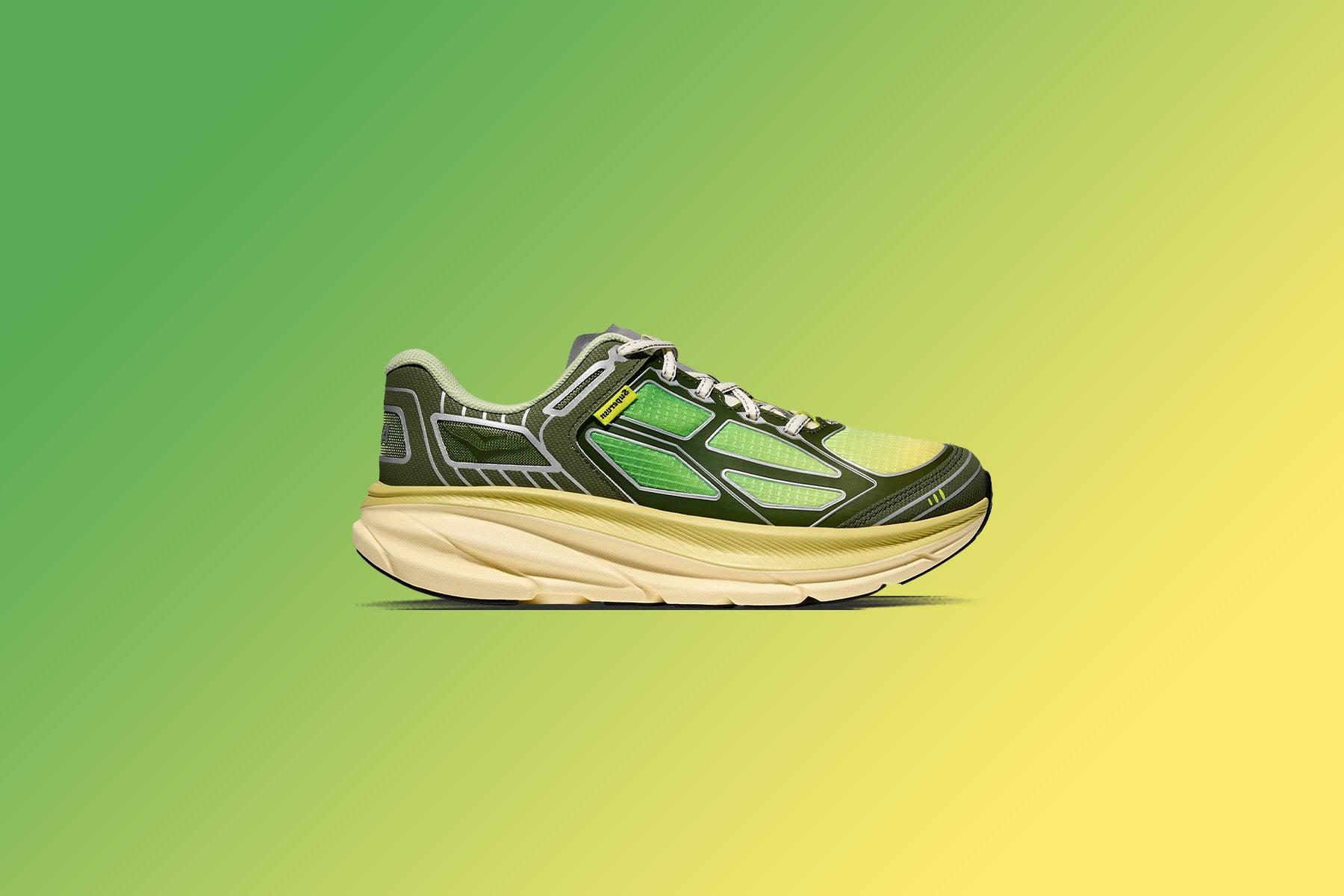 Hoka x Supervsn Clifton One9 - Green Flash/Limelight Male Product Image
