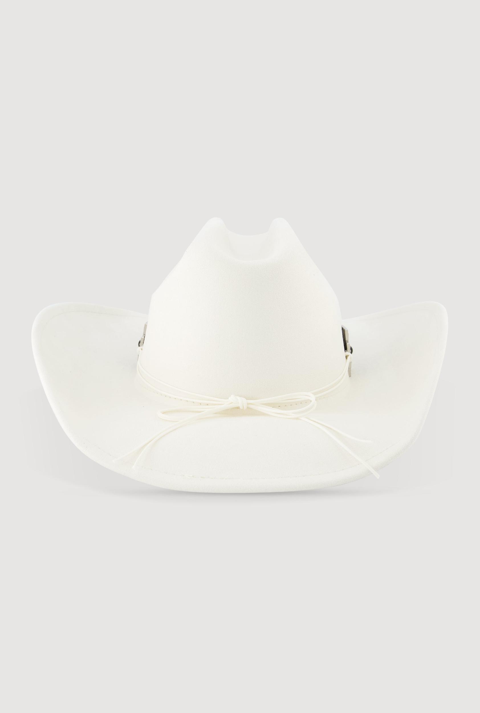 Faux Suede Metallic Cross Cowboy Hat Female Product Image