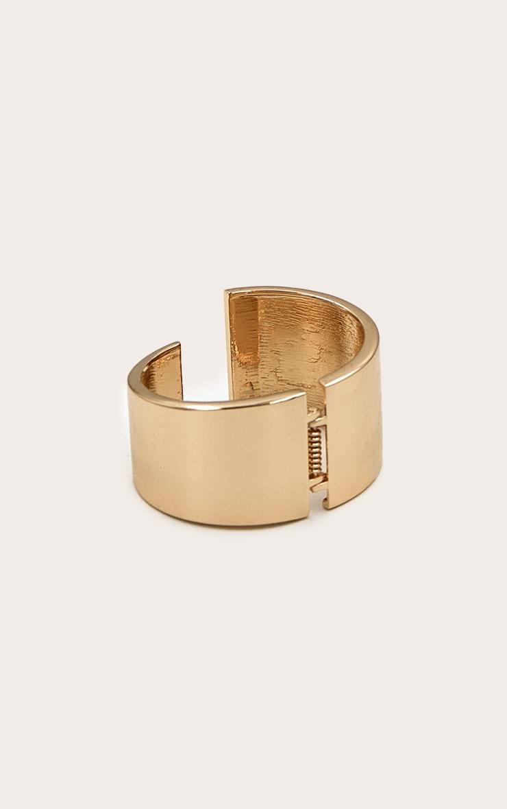 Gold Chunky Oversized Clasp Bangle Product Image