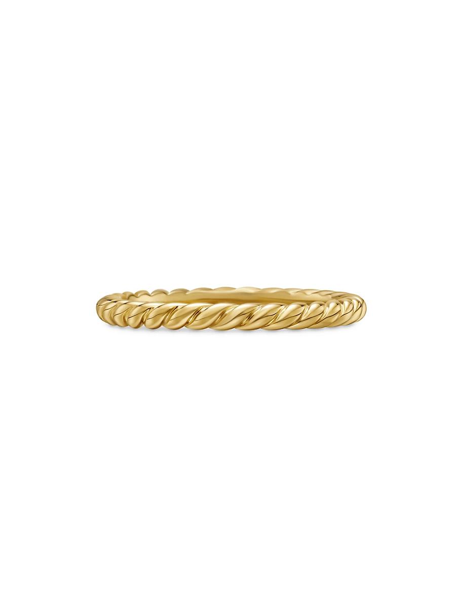 Womens Cable Band Ring in 18K Yellow Gold, 2MM Product Image