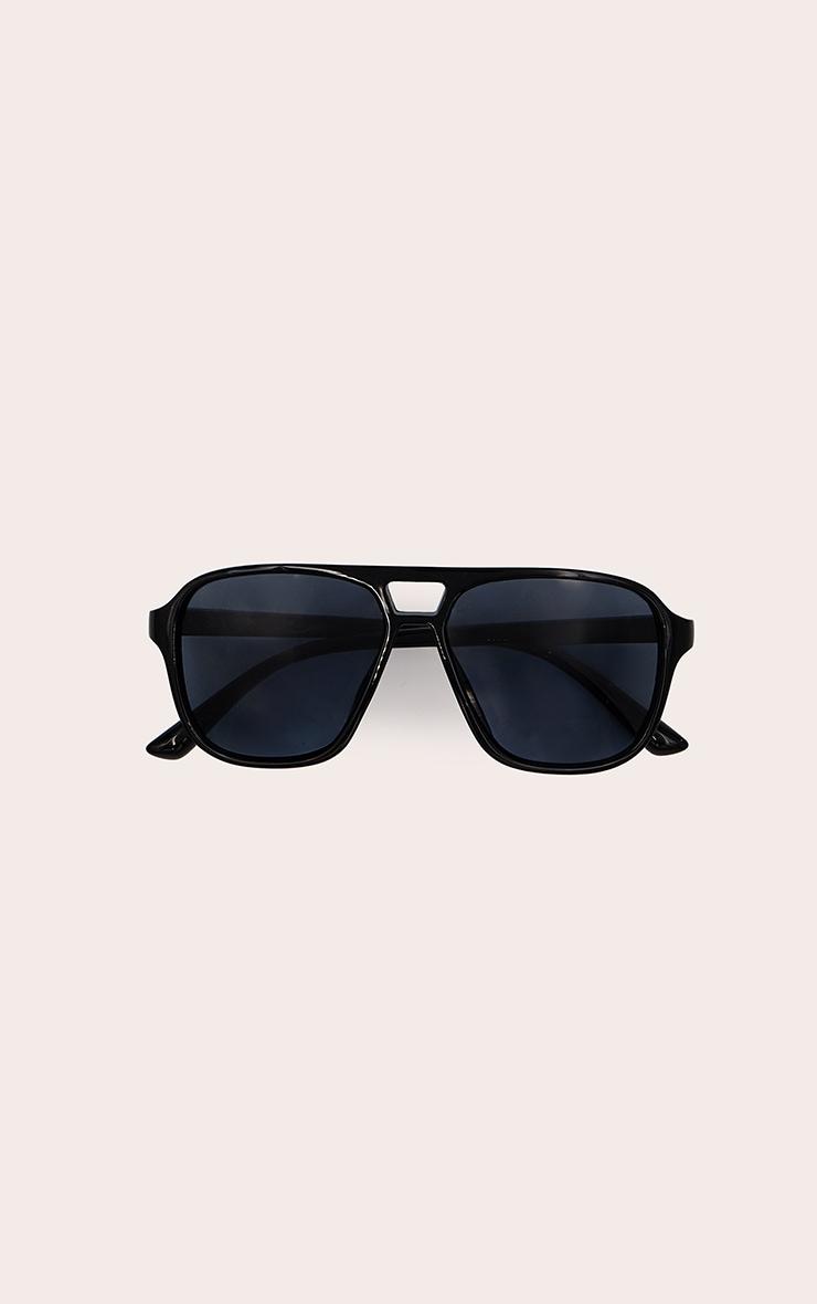 Black Angled Acrylic Frame Aviator Sunglasses Product Image
