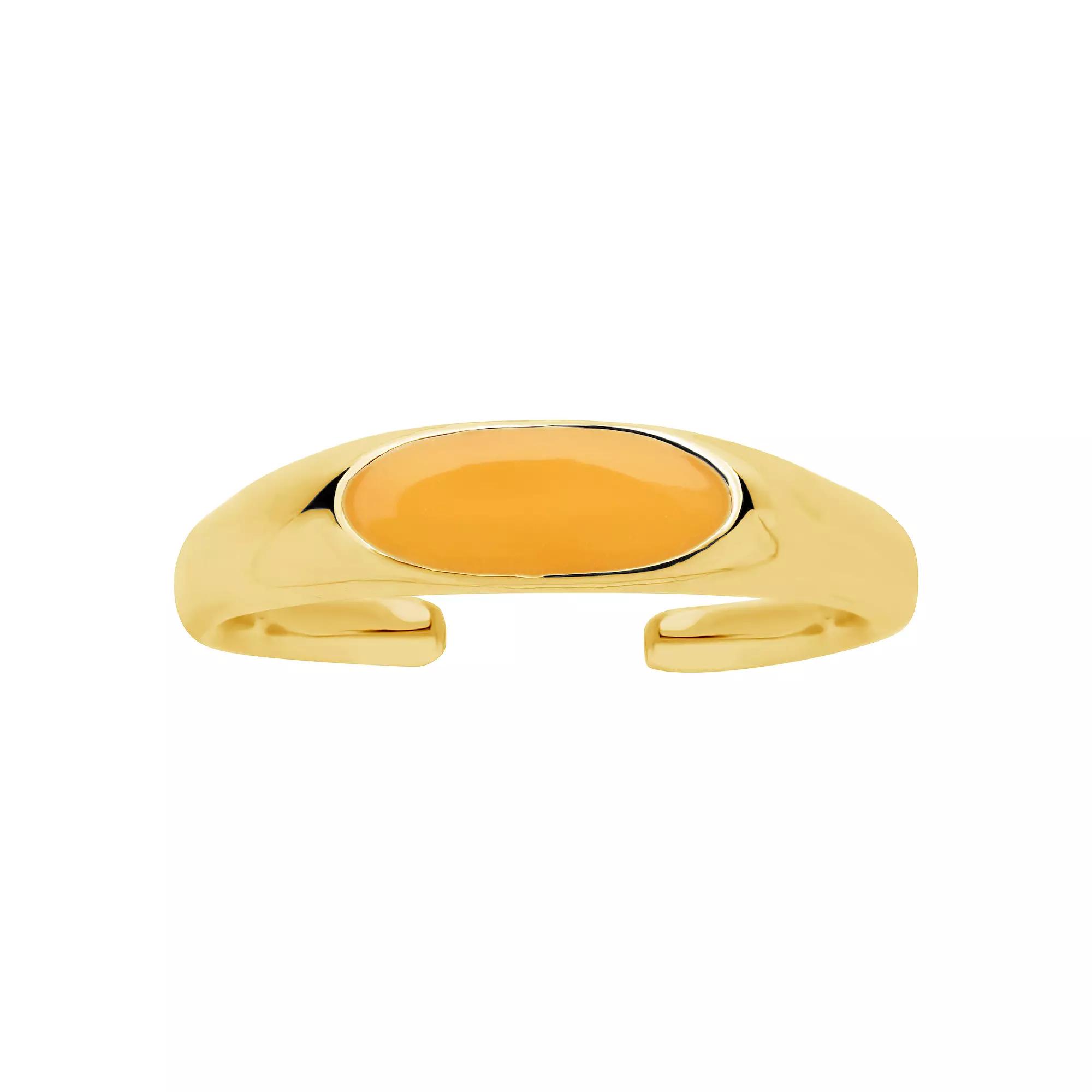 MC Collective Sterling Silver Enamel Open Signet Ring, Women's, Size: 6, Gold Tone Marigold Product Image