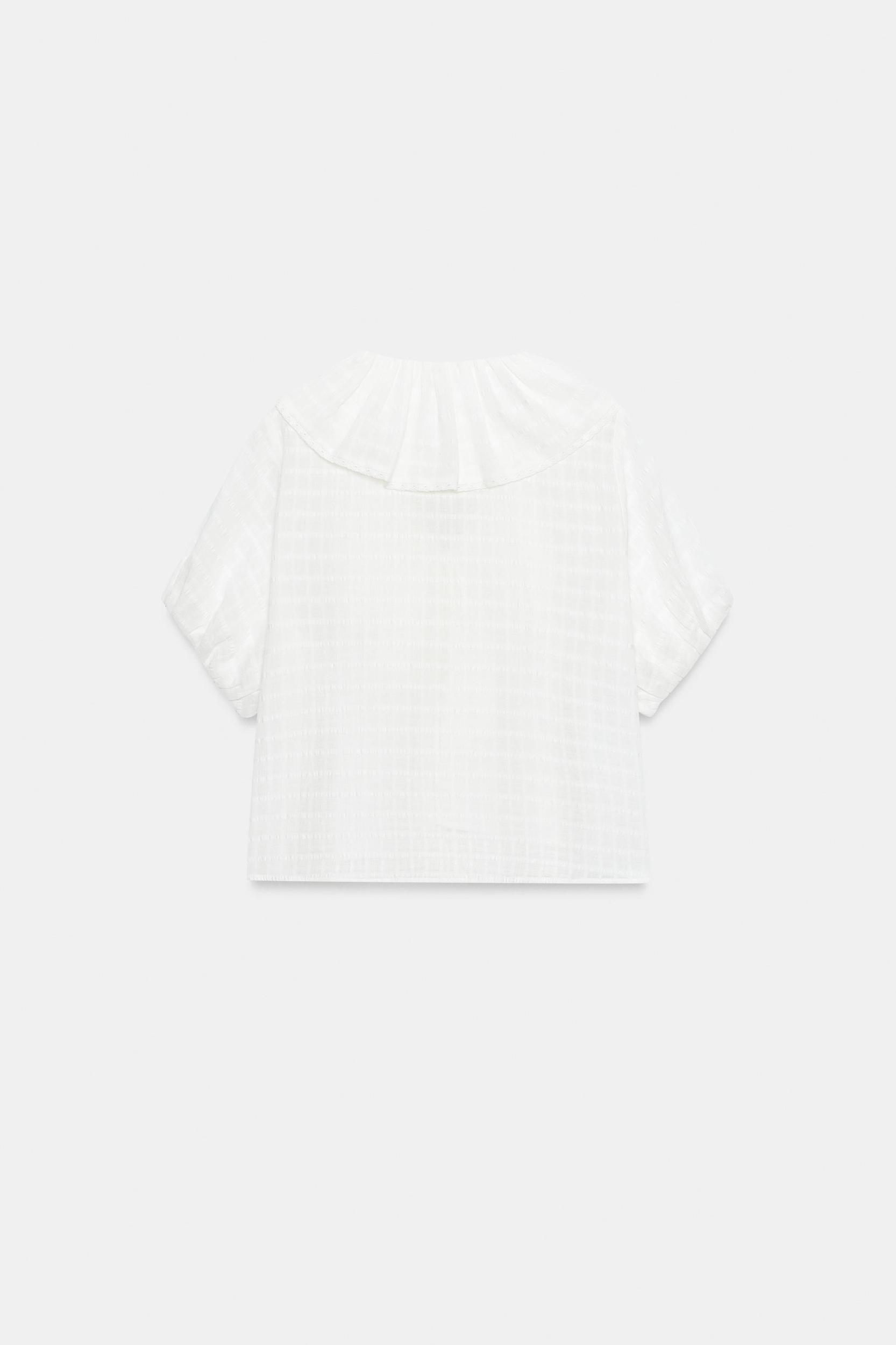RUFFLED TIE BLOUSE Product Image