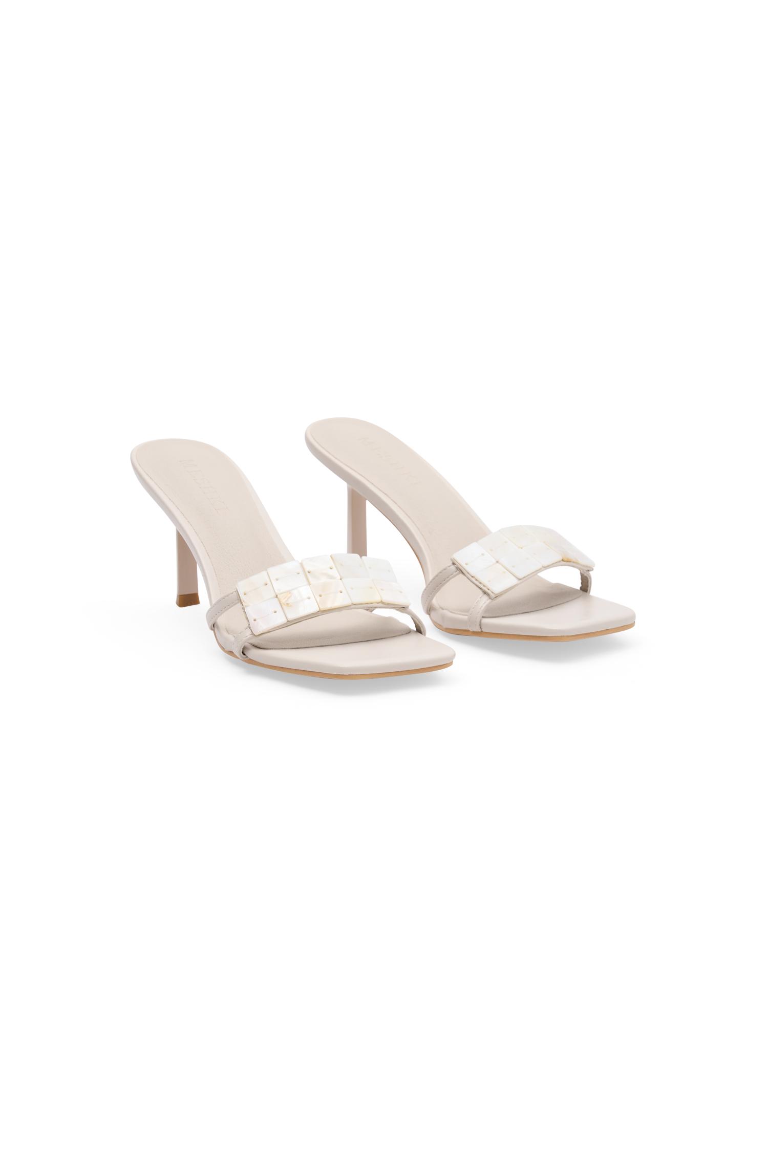 Lucy Shell Mules - Ivory Pearl Product Image