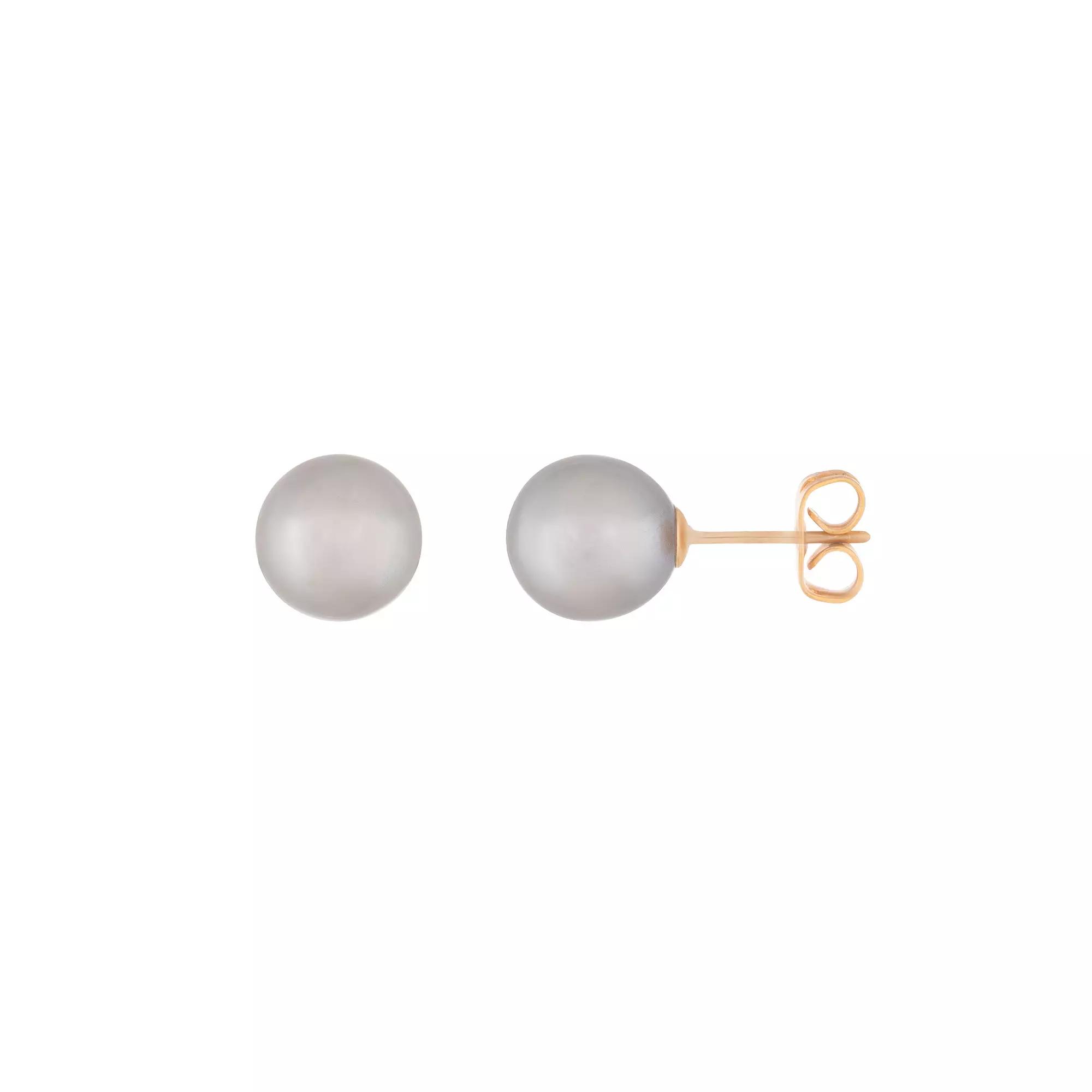 14k Gold 6 mm Freshwater Cultured Pearl Stud Earrings, Women's, Gray Product Image
