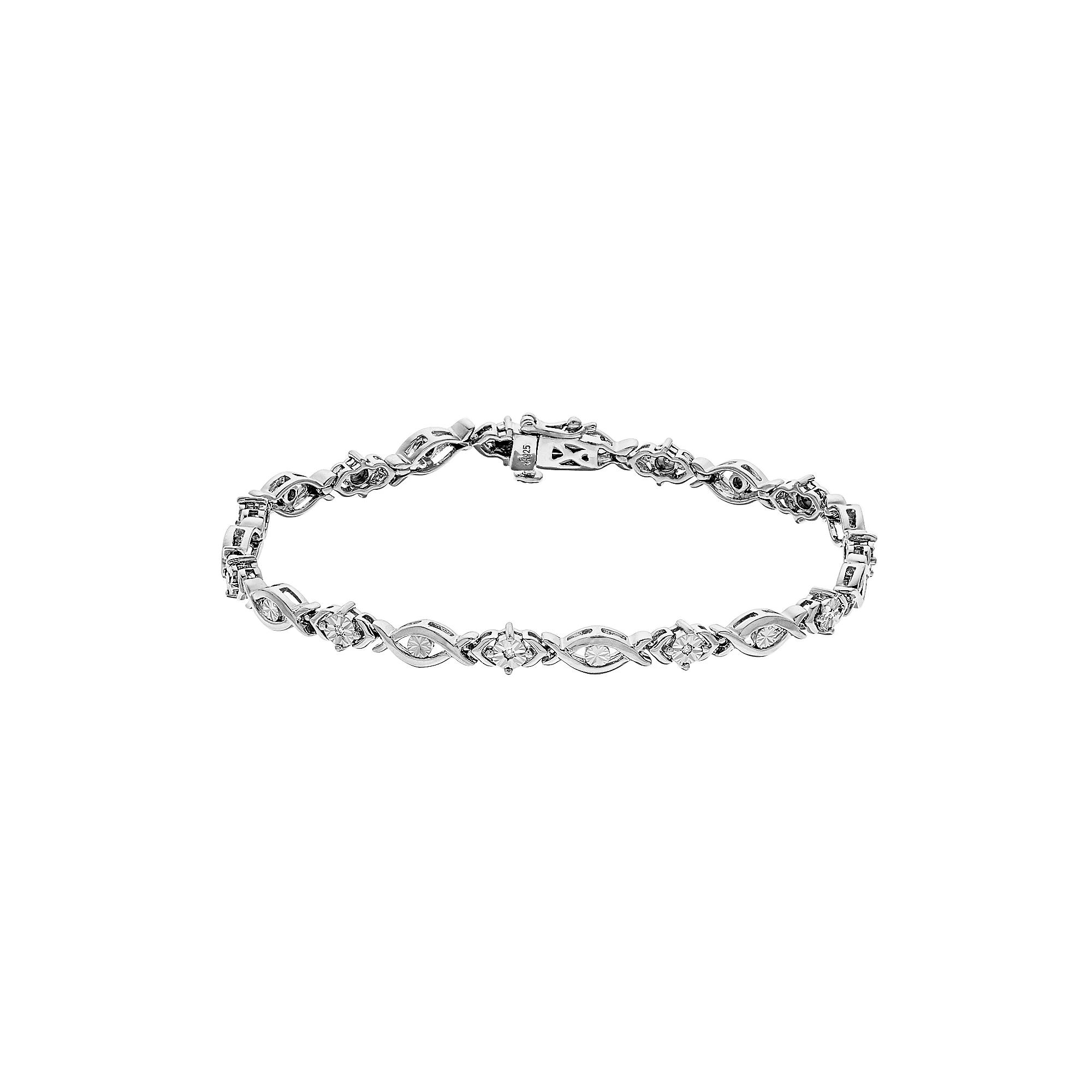 Sterling Silver Diamond Accent Marquise Bracelet, Women's, Size: 7.25" Product Image