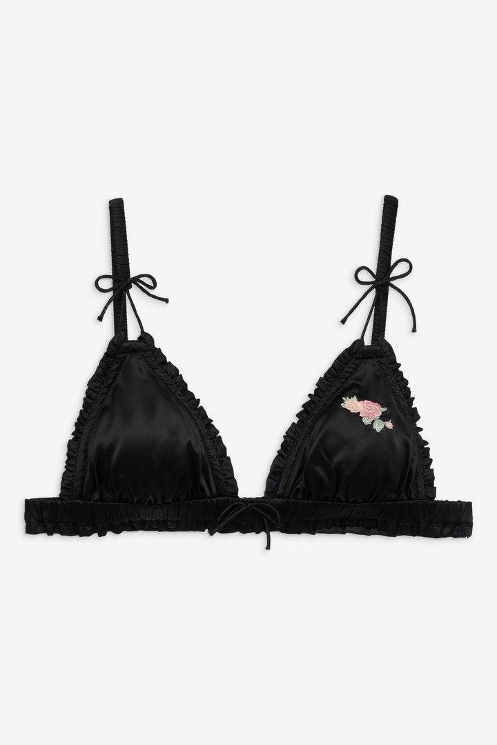 Everyday Rosebud Bralette — Black Product Image