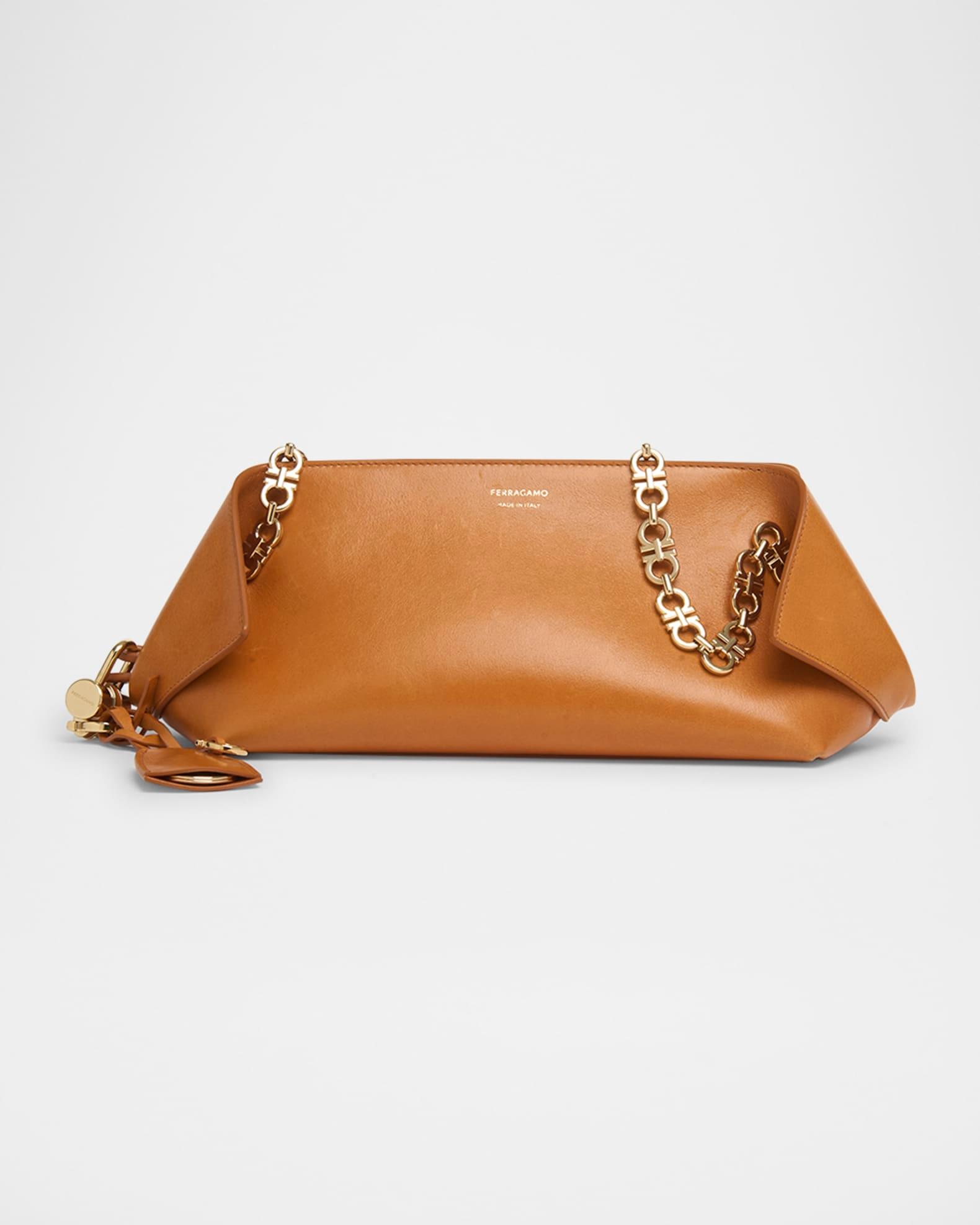 Scarf Smooth Leather Shoulder Bag Product Image