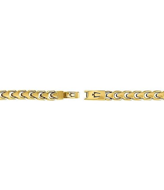 Bulova Men's Gold Tone Stainless Steel Chain Line Bracelet Product Image