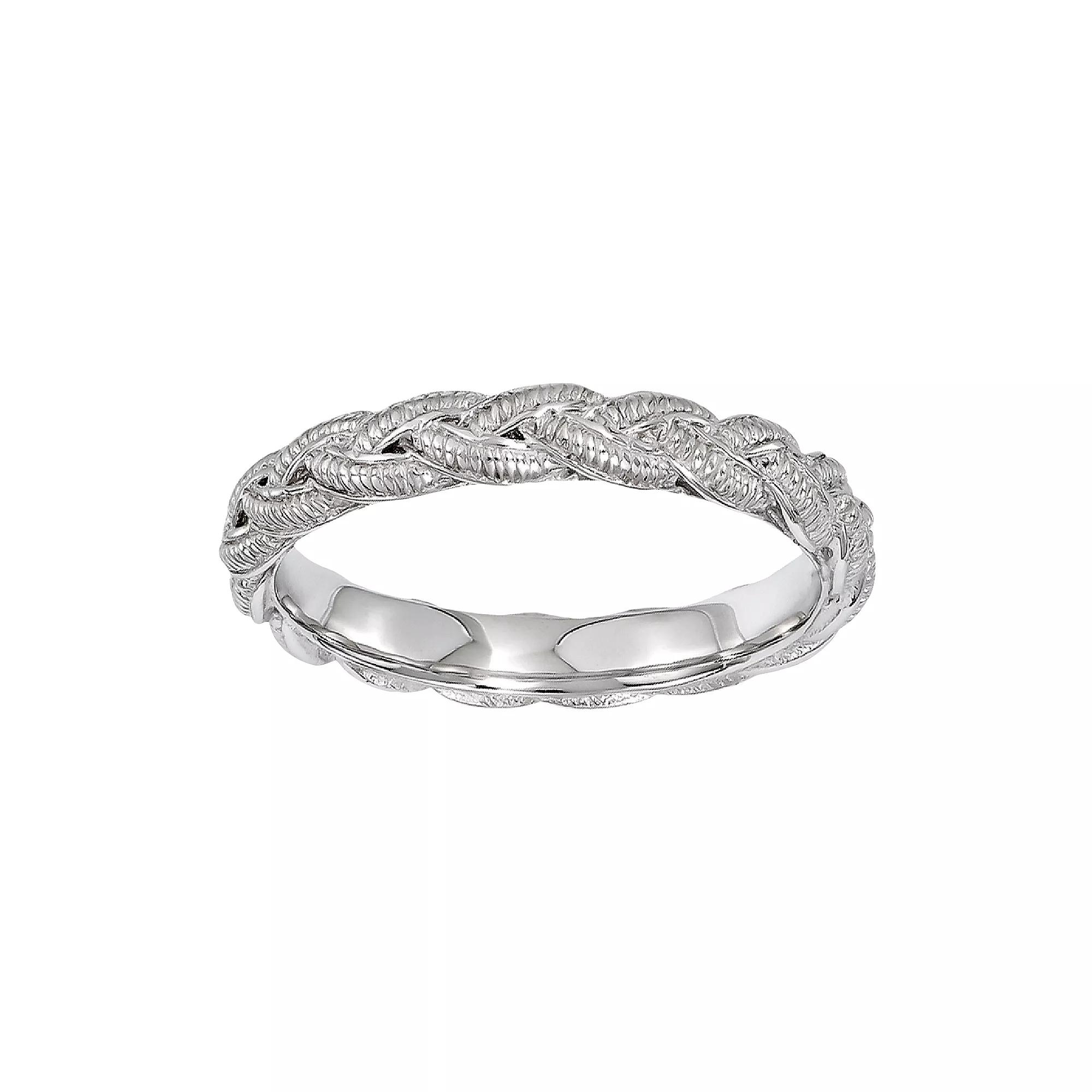 Stacks & Stones Sterling Silver Braided Stack Ring, Women's, Size: 5, Grey Product Image