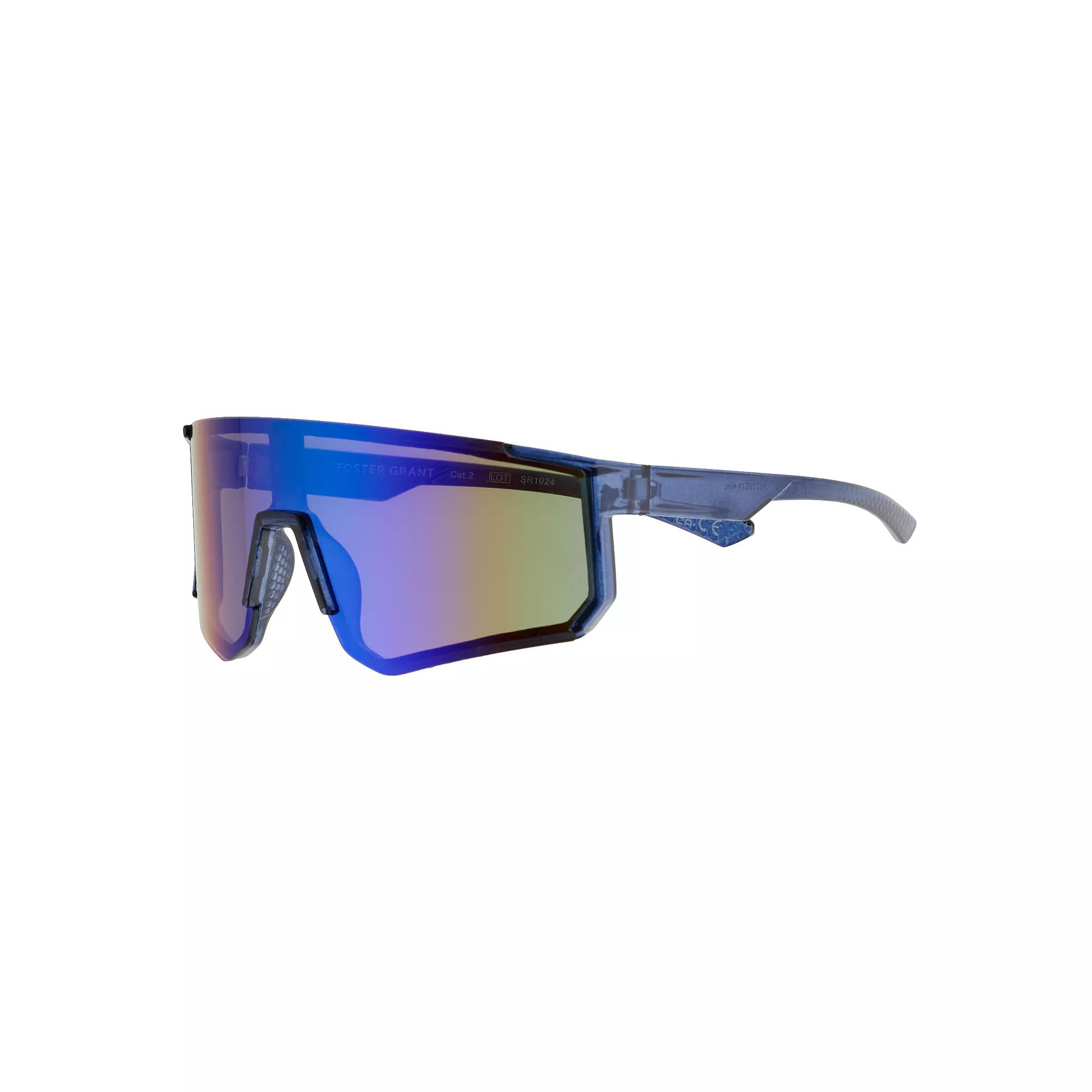 Men's Cali Blue Patterned Plastic Shield Sunglasses Product Image