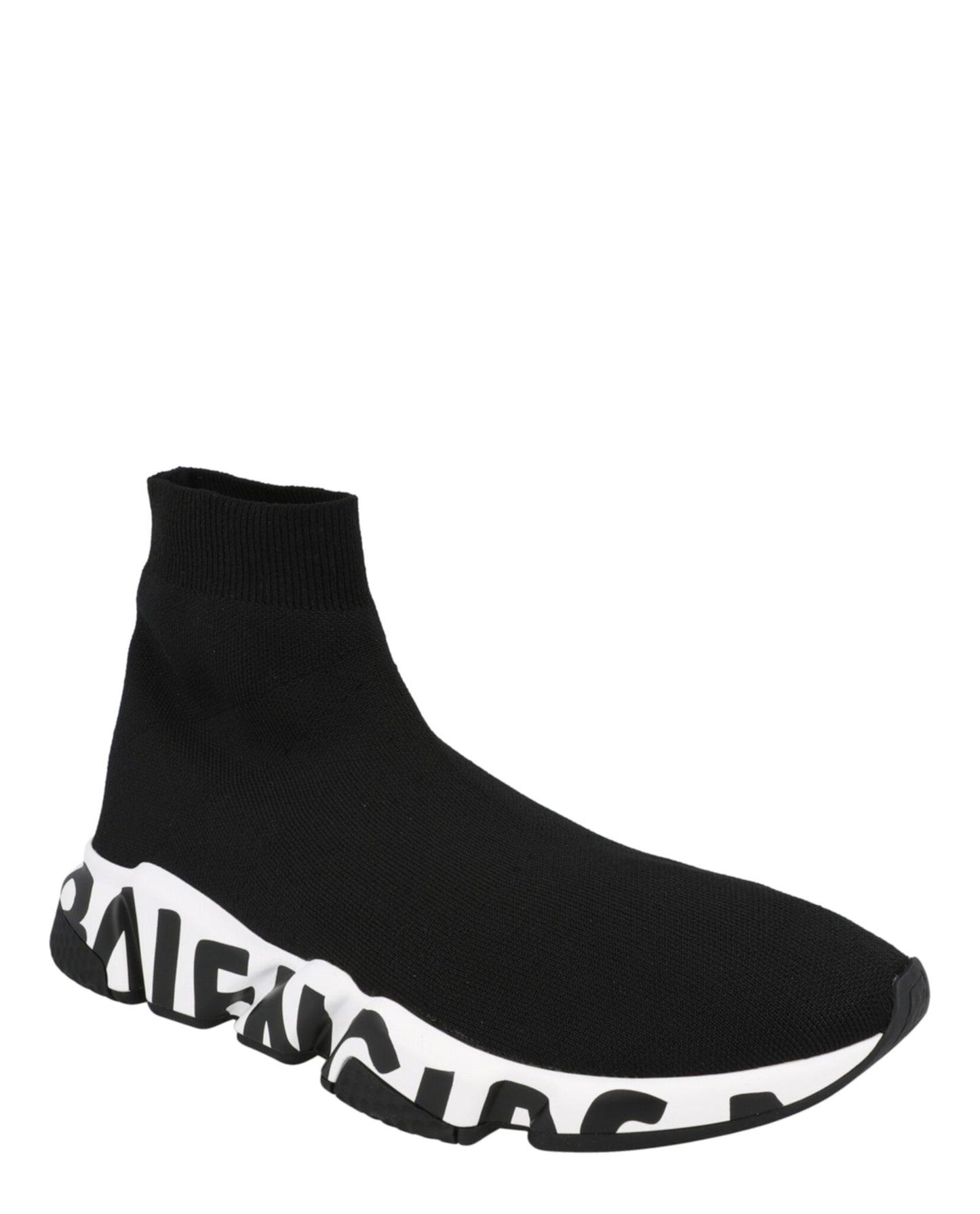 Balenciaga Speed Graffiti Knit High Top Sock Sneakers Product Image