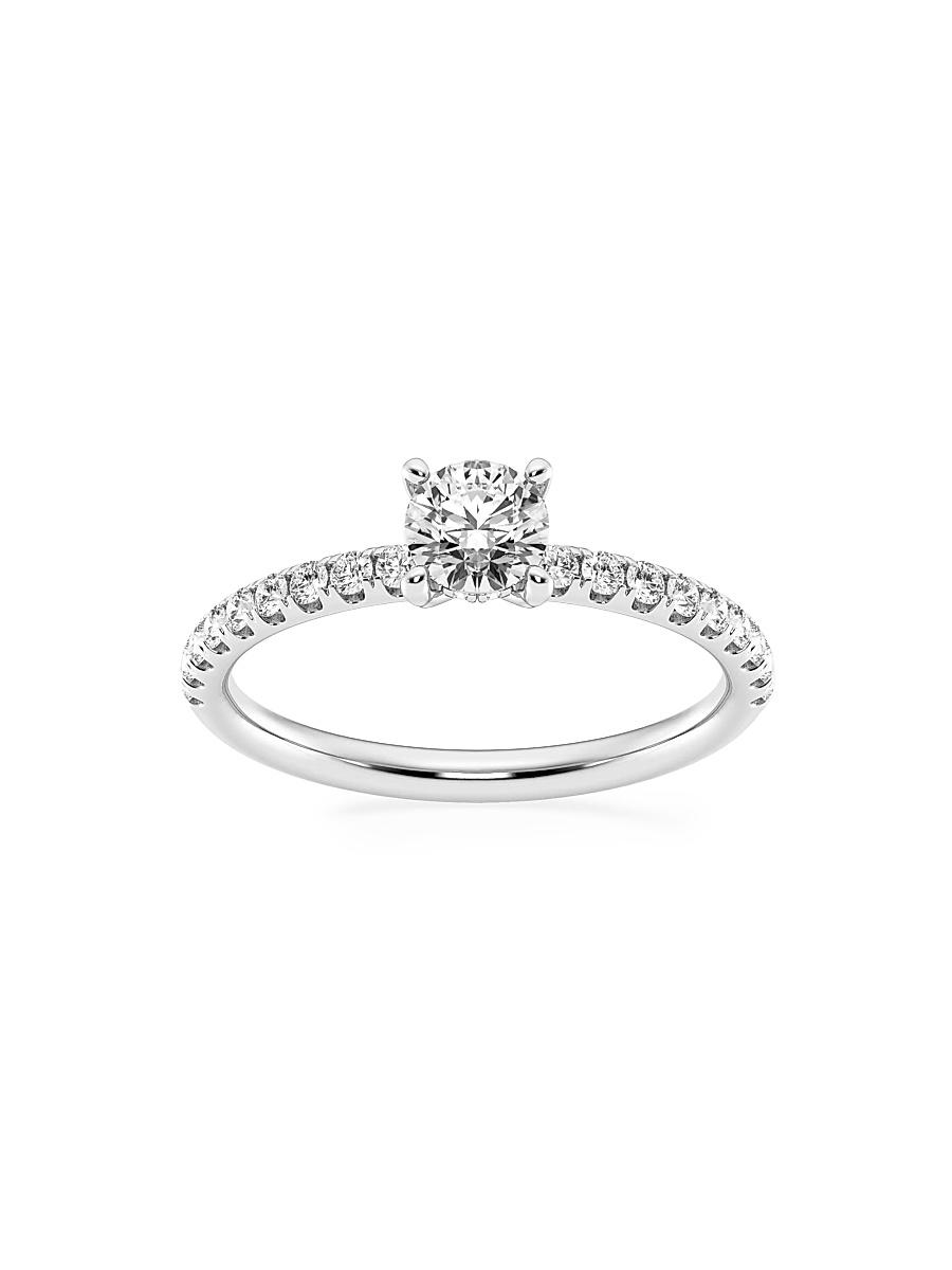 Womens Platinum & Round Lab-Grown Diamond Hidden Halo Ring/0.80-3.41 TCW Product Image