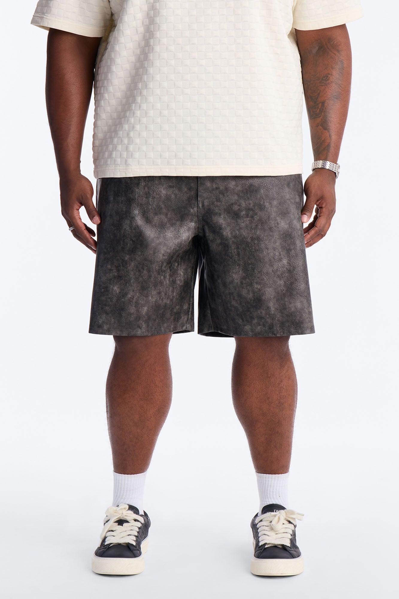 Relaxed Aubrey Hill Faux Leather Short - Black Product Image