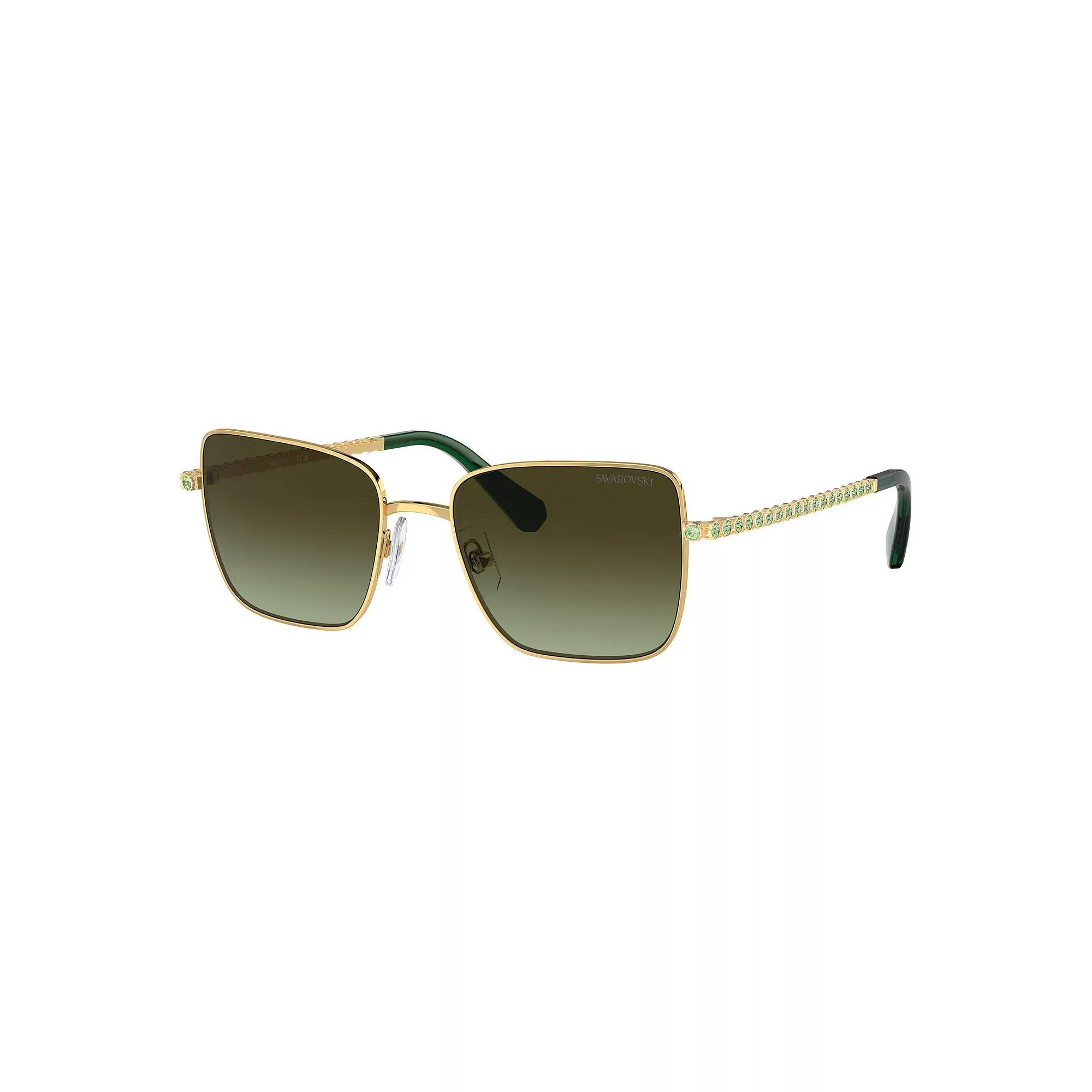 Women's Swarovski SK7015 Polarized Oval Sunglasses, Gold Product Image