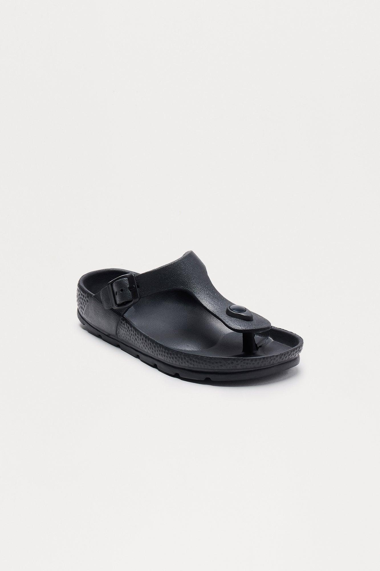 Casper Buckle Flip Flops - Black Female Product Image