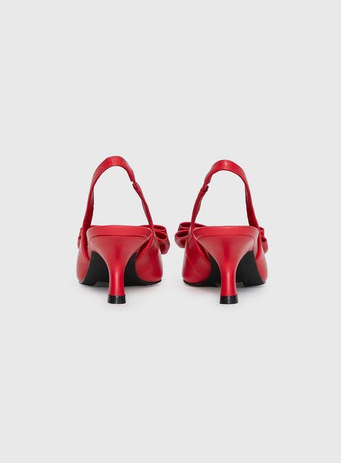 Janna Pointed Toe Heels Red Product Image