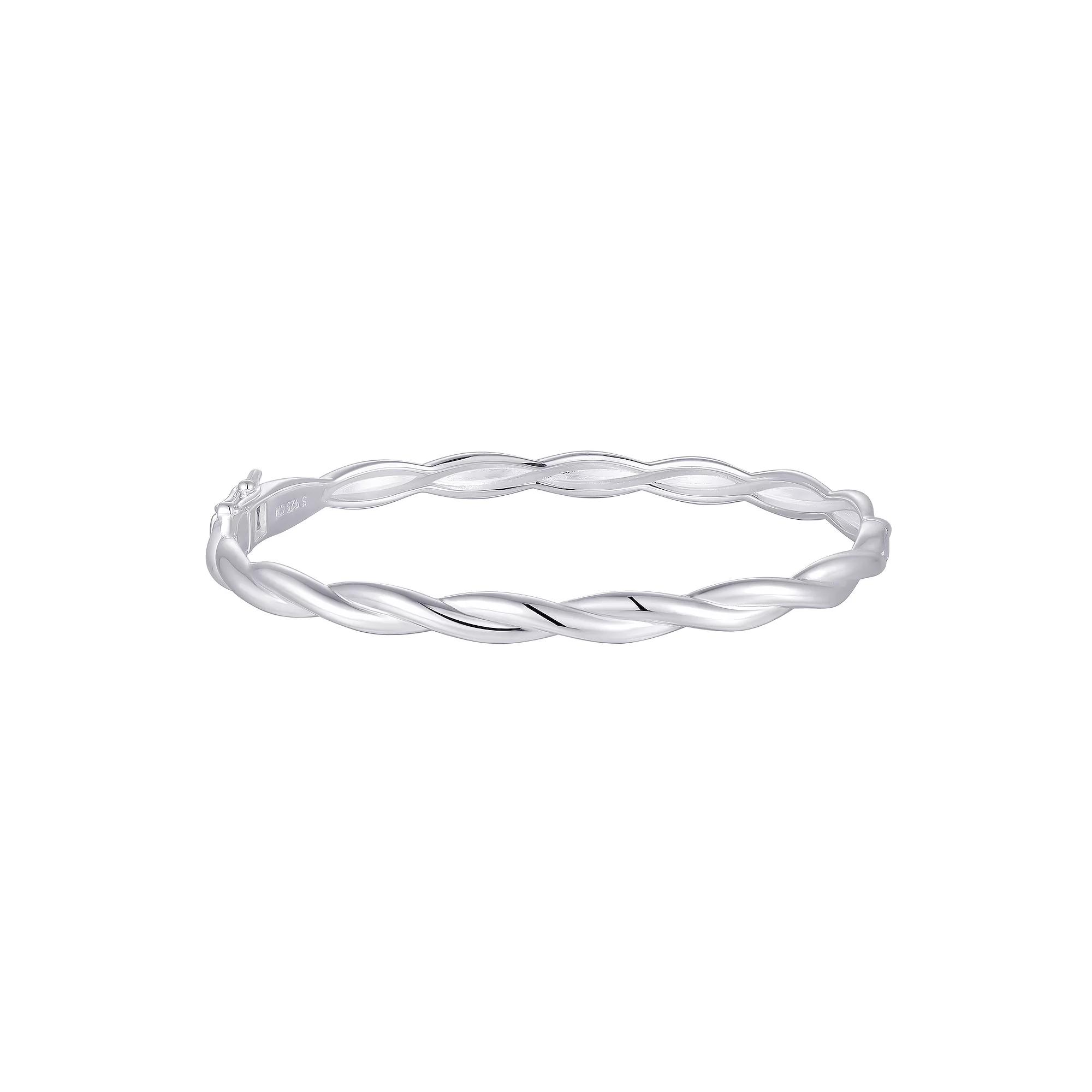 Argento Forte Sterling Silver Hinged Twist Bangle Bracelet, Women's Product Image