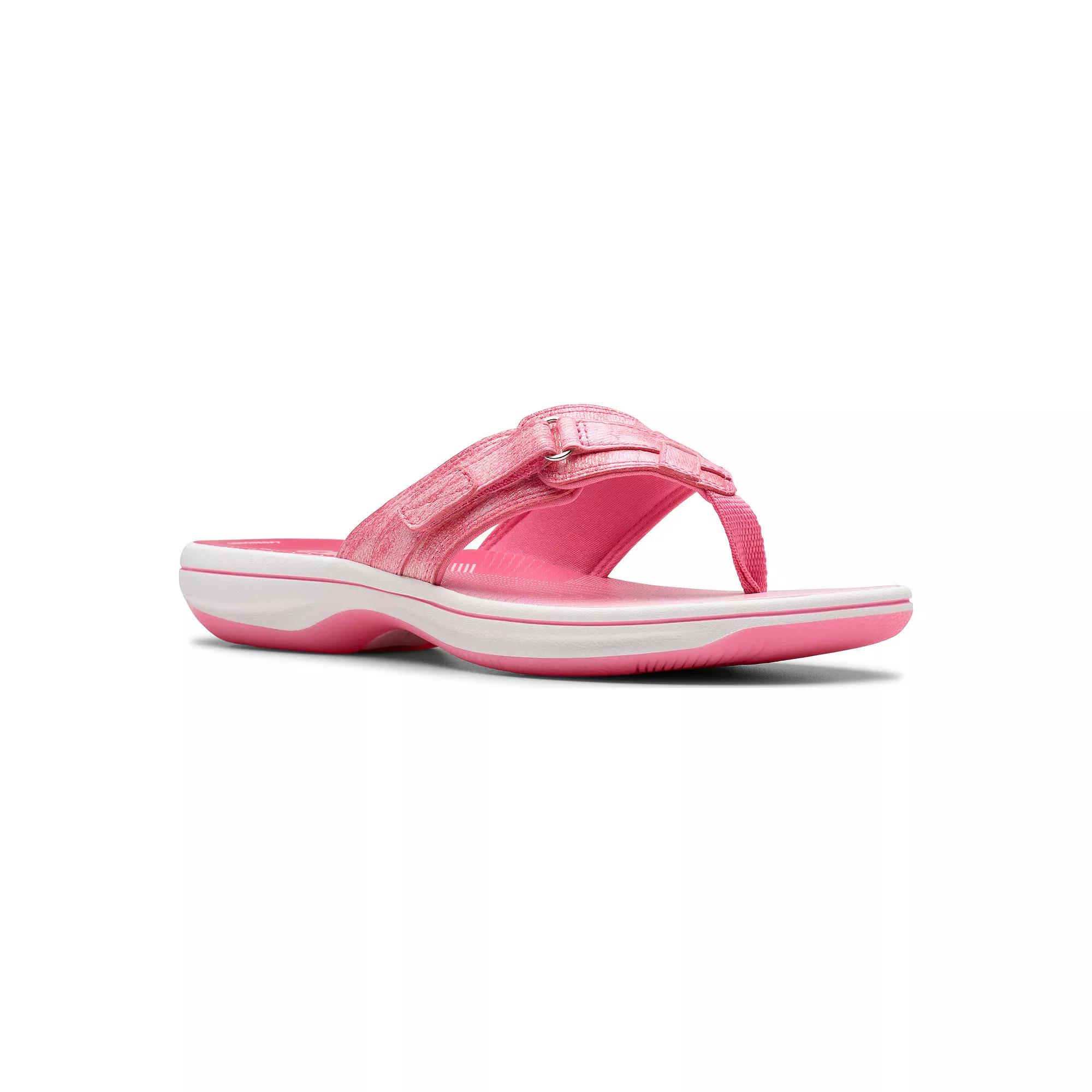 Clarks® Breeze Sea Cloudstepper Women's Flip Flop Sandals, Size: 8, Pink Product Image