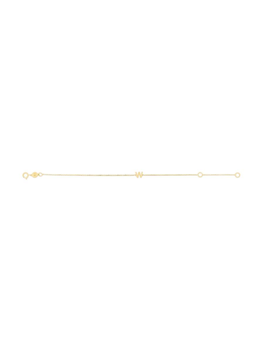 Womens 14K Yellow Gold Initial Charm Bracelet Product Image