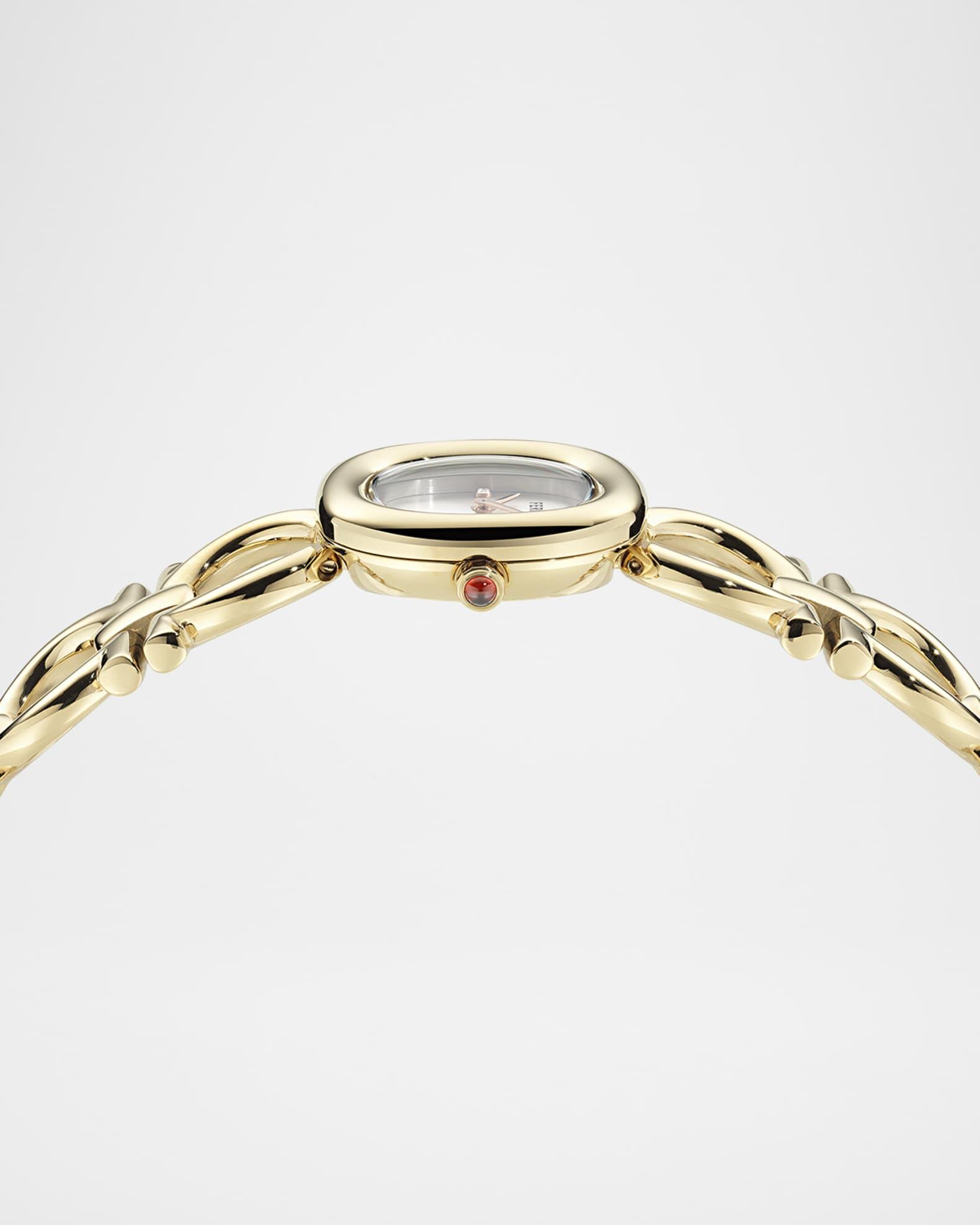 25mm Double Gancini BraceleDouble Gancini 25MM IP Yellow Gold Diamond Watch Product Image