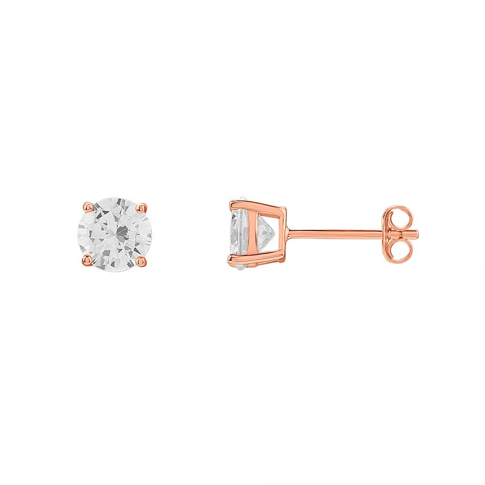 PRIMROSE Sterling Silver Cubic Zirconia Stud Earrings, Women's, Pink Tone Product Image