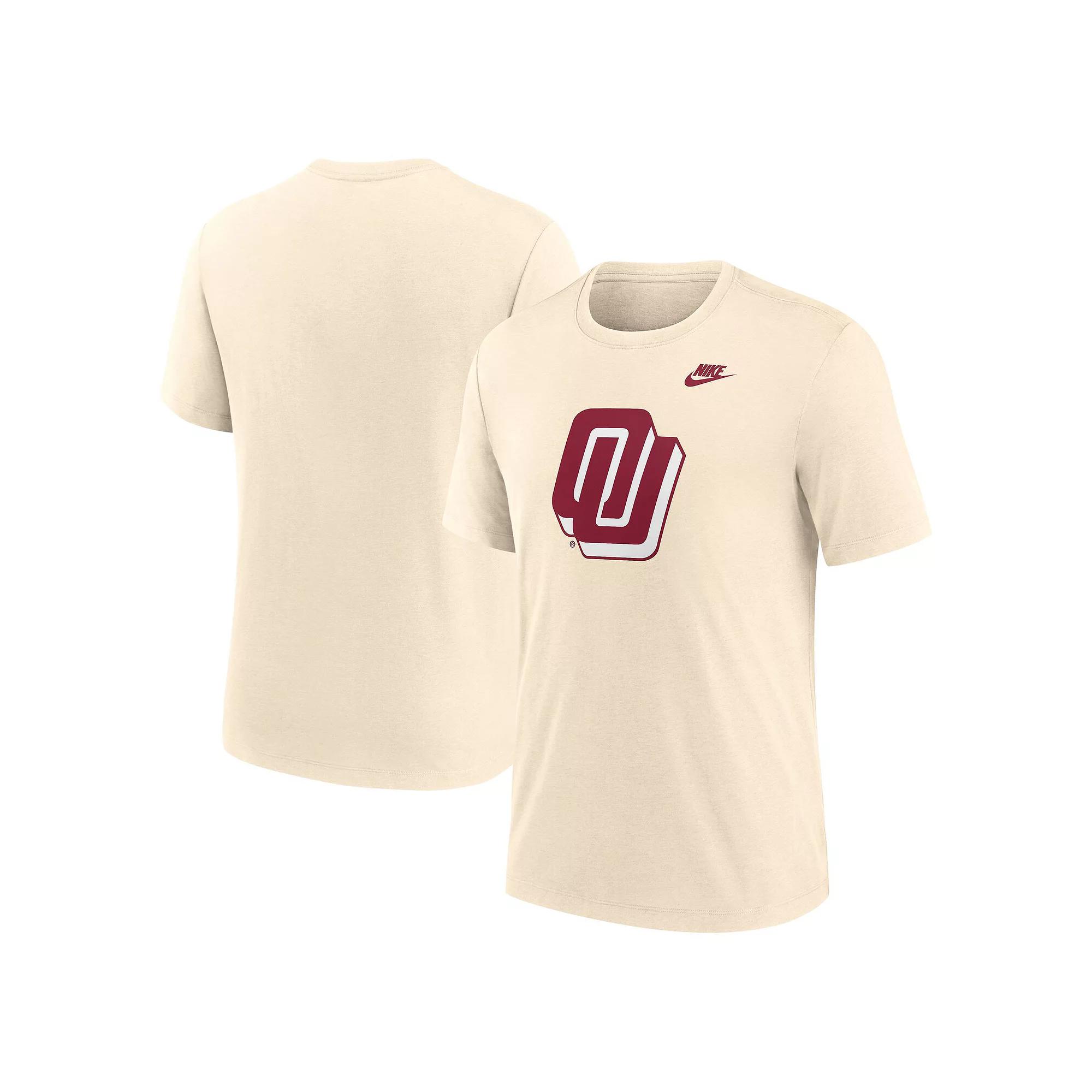 Men's Nike Cream Oklahoma Sooners Vault Logo Tri-Blend T-Shirt,  Product Image