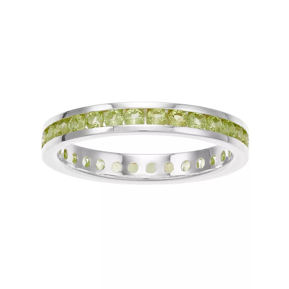 Traditions Jewelry Company Sterling Silver Channel-Set Peridot Birthstone Ring, Women's,  Product Image