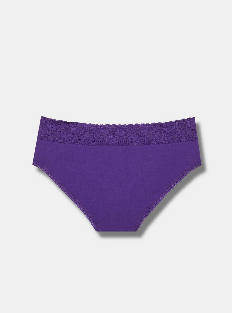 Cotton Mid-Rise Hipster Lace Trim Panty Product Image