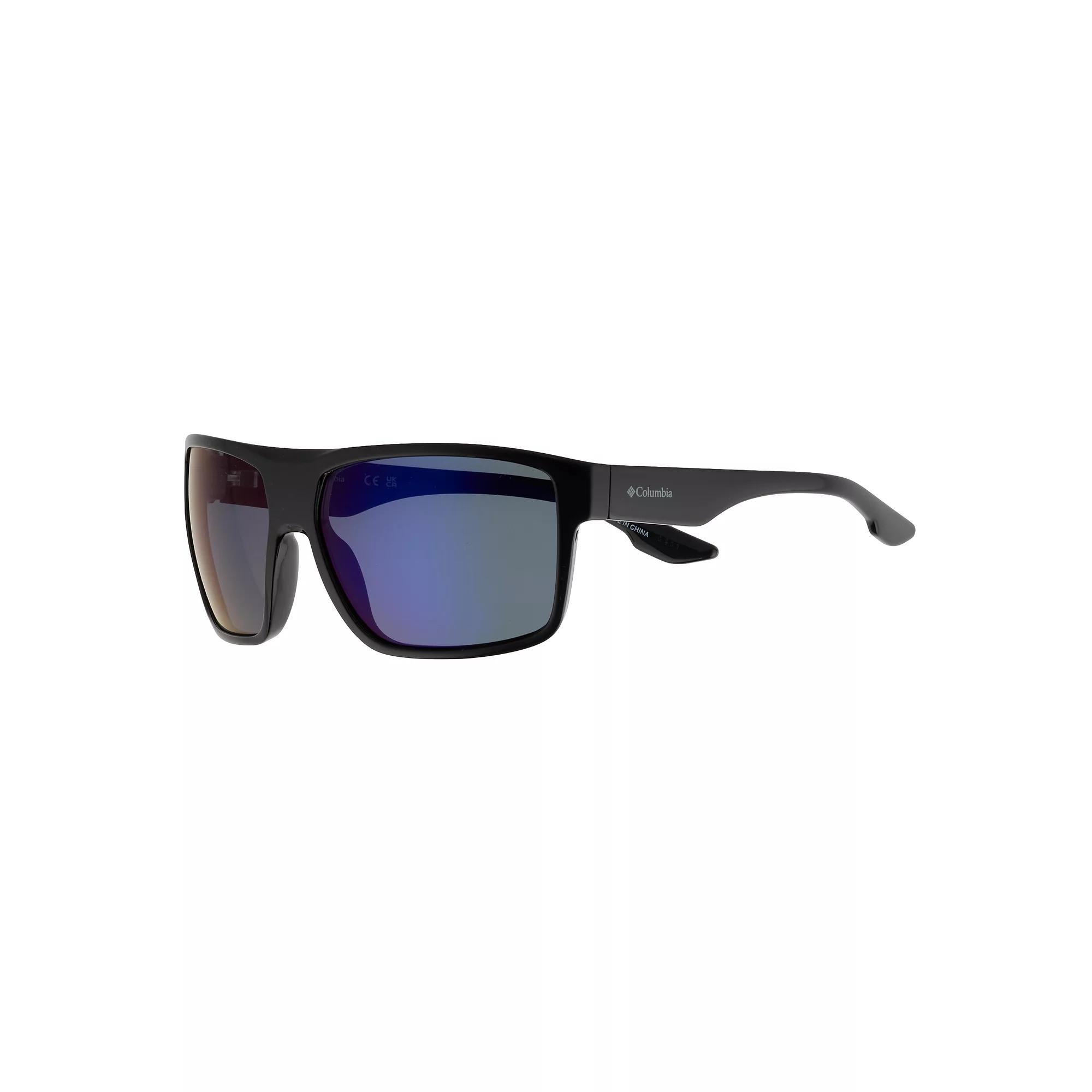 Men's Columbia 62mm Fairbanks Polarized Sunglasses, Black Blue Mirror Product Image