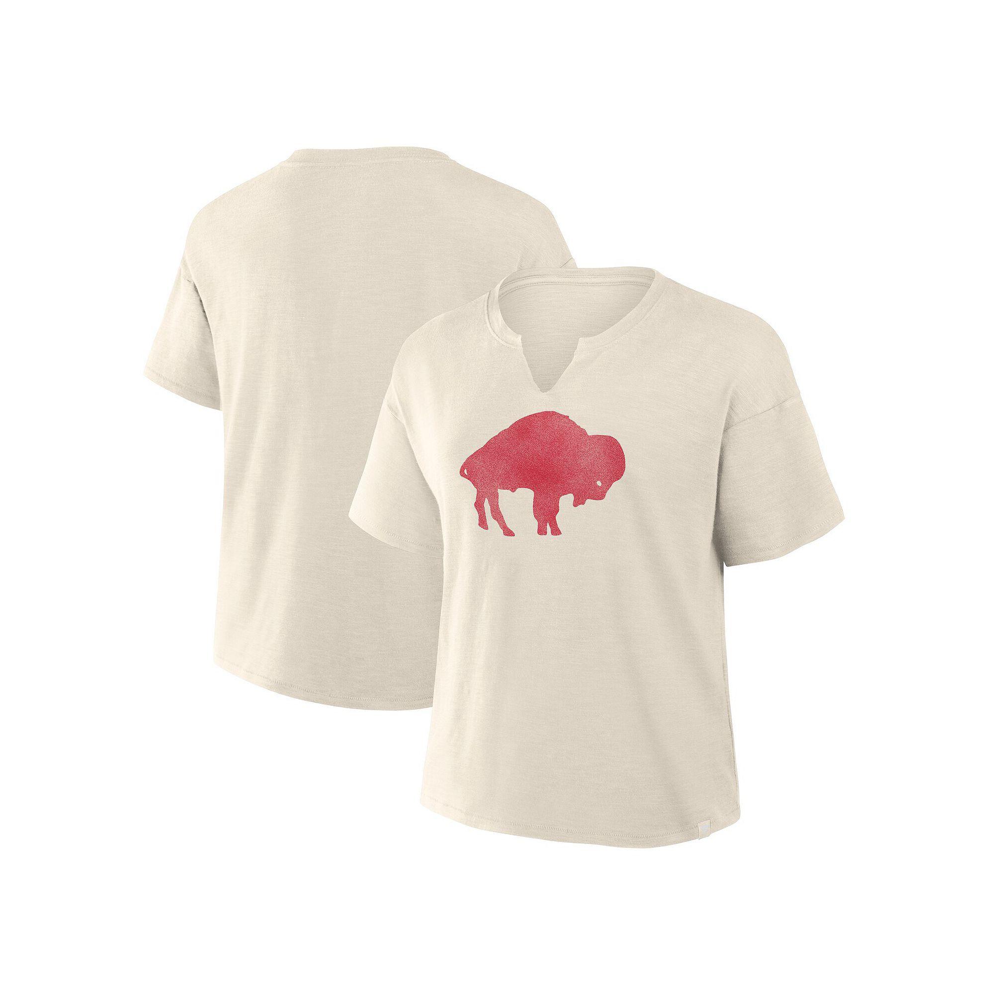 Womens Fanatics Cream Buffalo Bills Slub V-Neck T-Shirt Product Image