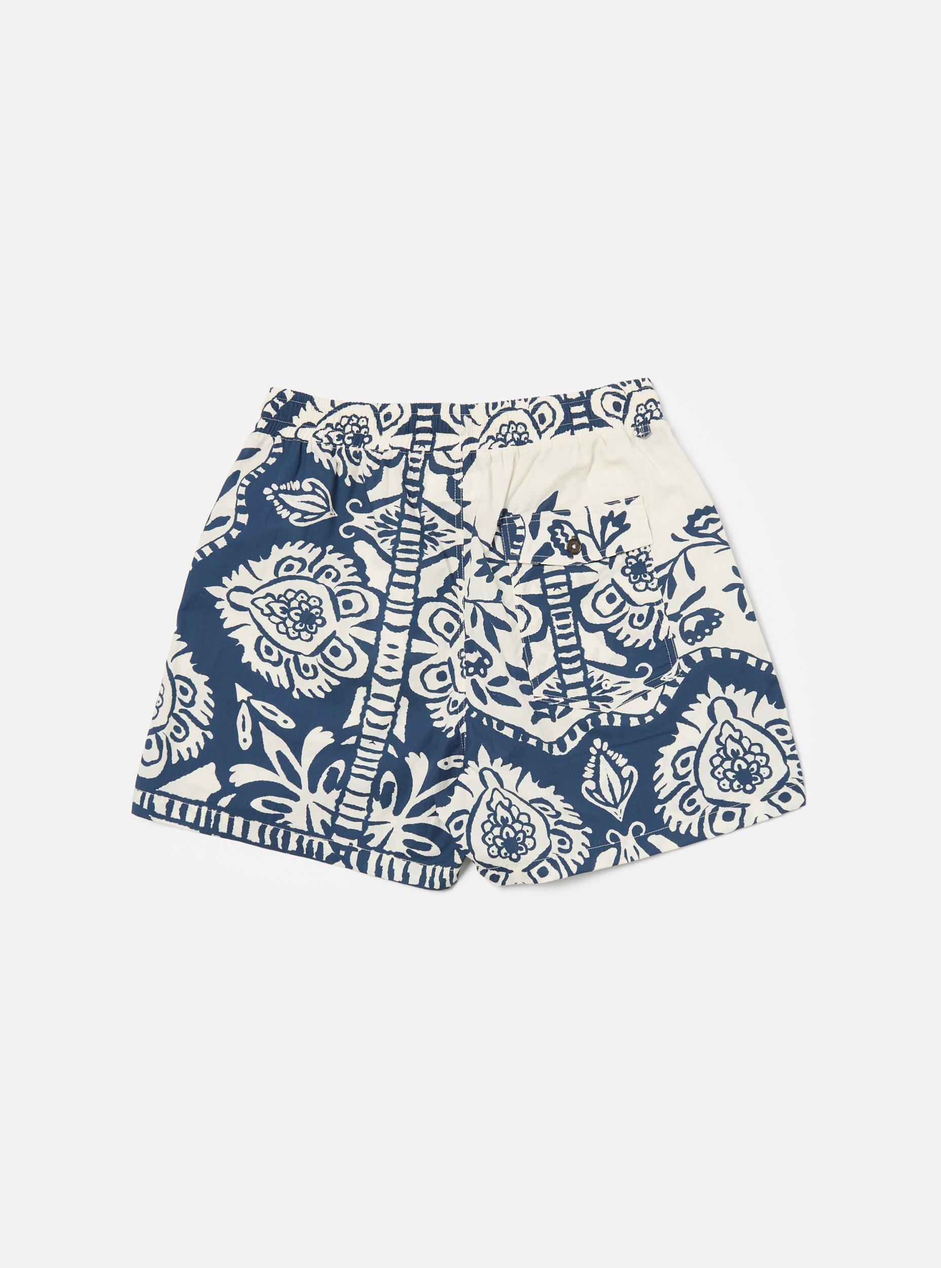 Navy Island Print Cotton Action Short Product Image