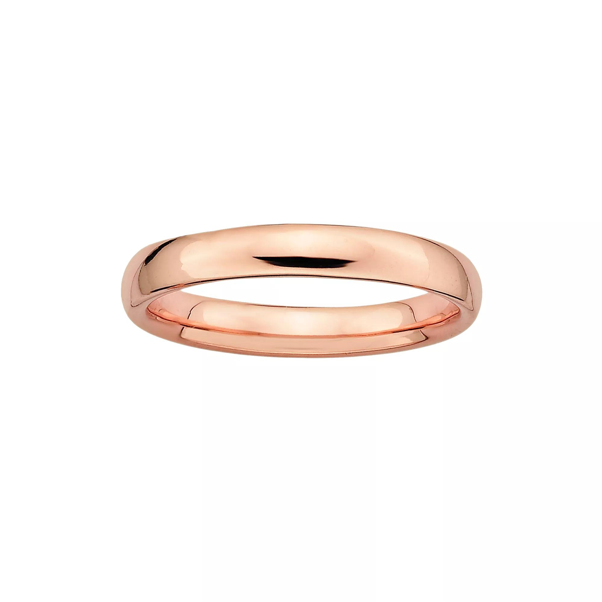 Stacks & Stones 18k Rose Gold Over Silver Stack Ring, Women's, Size: 7, Pink Product Image