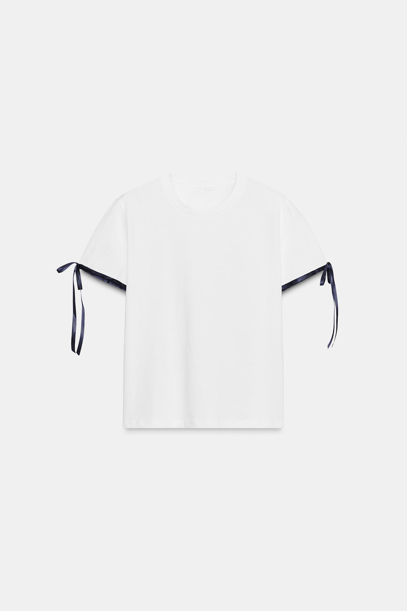 CONTRAST BOW T-SHIRT Product Image