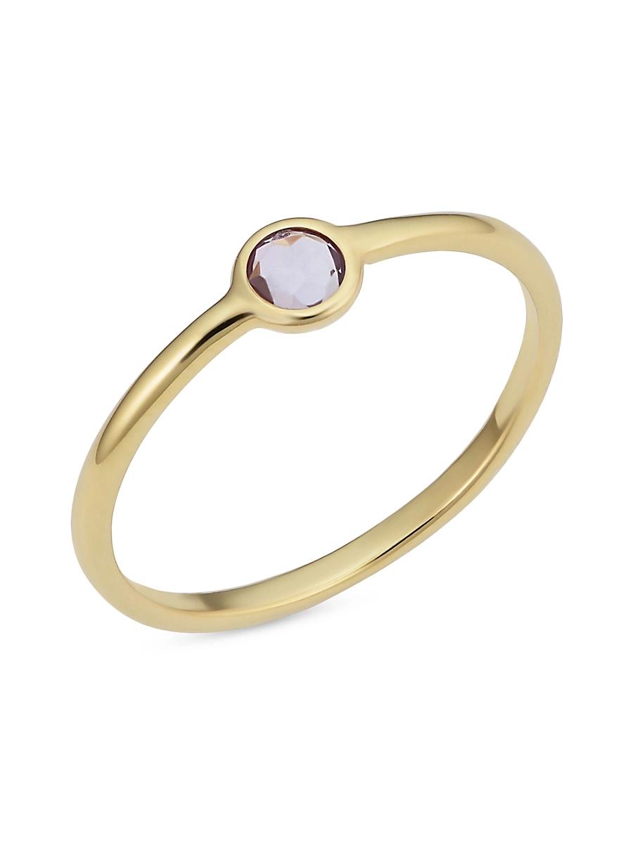 Womens 14K Yellow Solid Gold Amethyst Bijoux Ring Product Image
