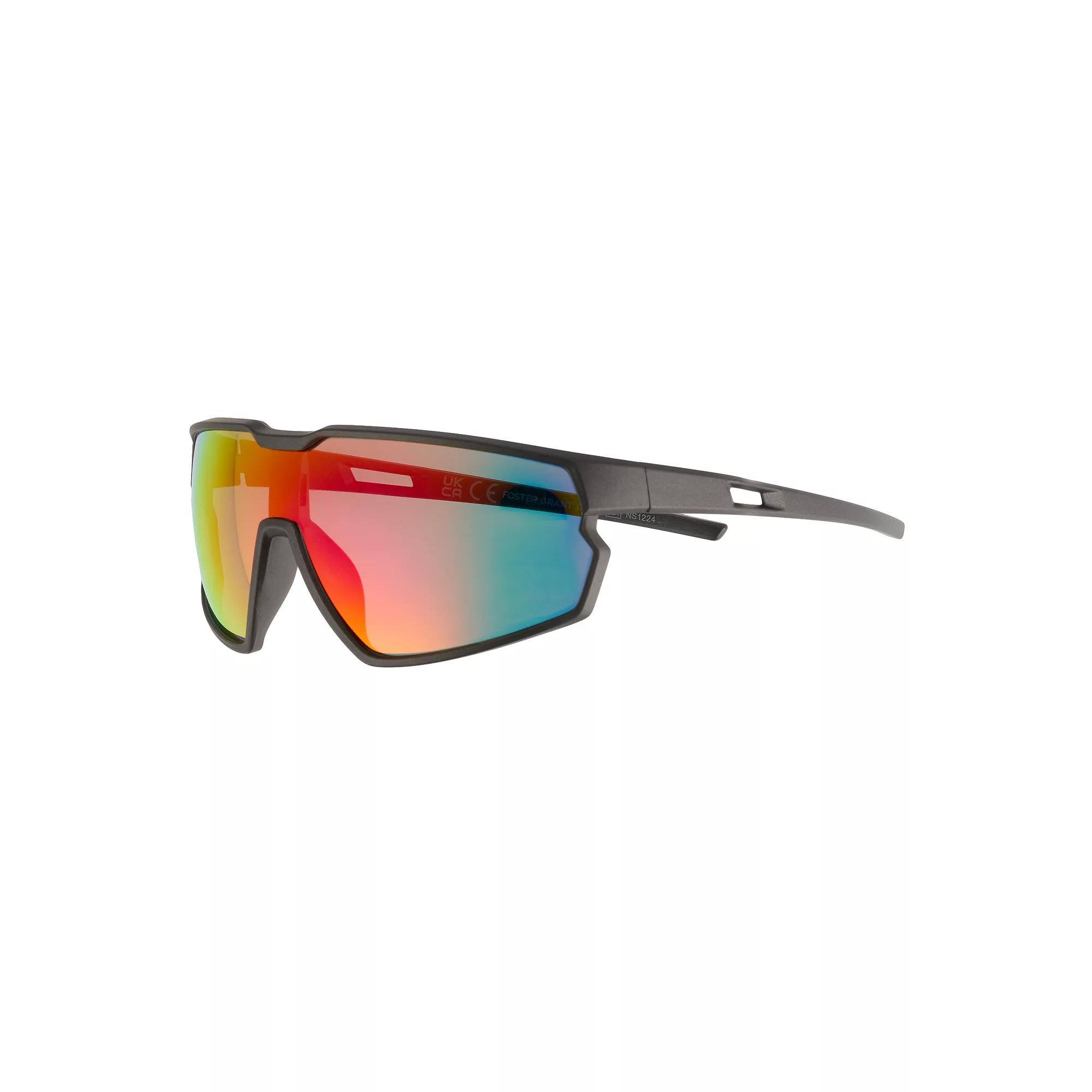 Men's Cali Blue Plastic Shield Sunglasses, Gun Product Image