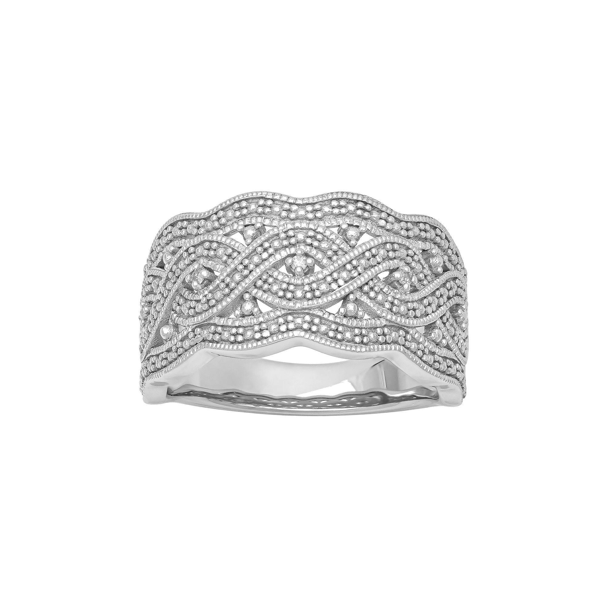 Love Always Sterling Silver Diamond Accent Swirl Band, Women's, Size: 6 Product Image